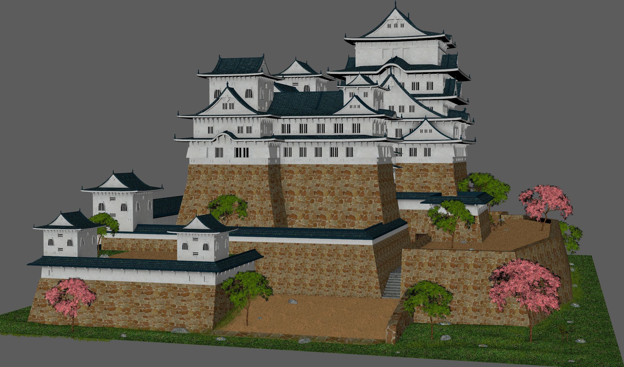 2156x1270 Castillo Himeji, Japón Modelo 3D $89 - .ma .fbx .max .obj .c4d