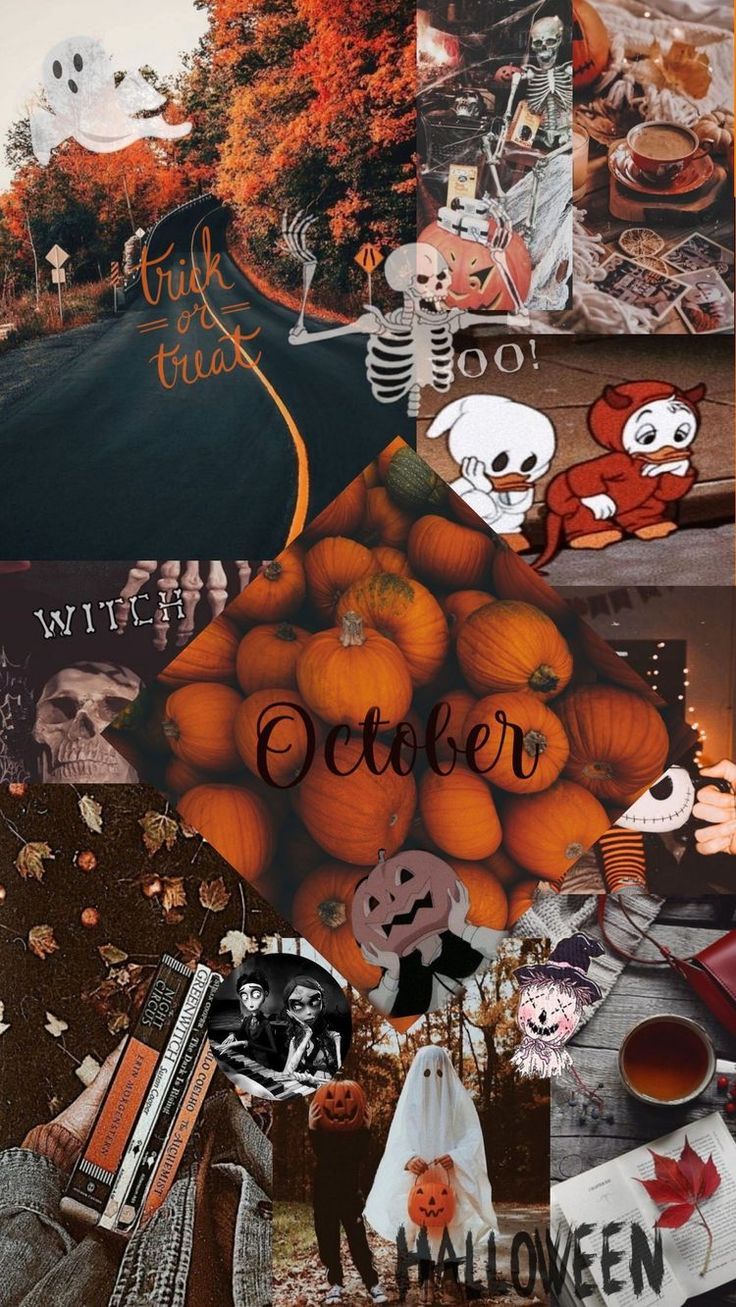 736x1307 Autumn Collage Aesthetic Wallpaper : October Halloween. Halloween wallpaper background, Fall wallpaper, Halloween wallpaper iphone