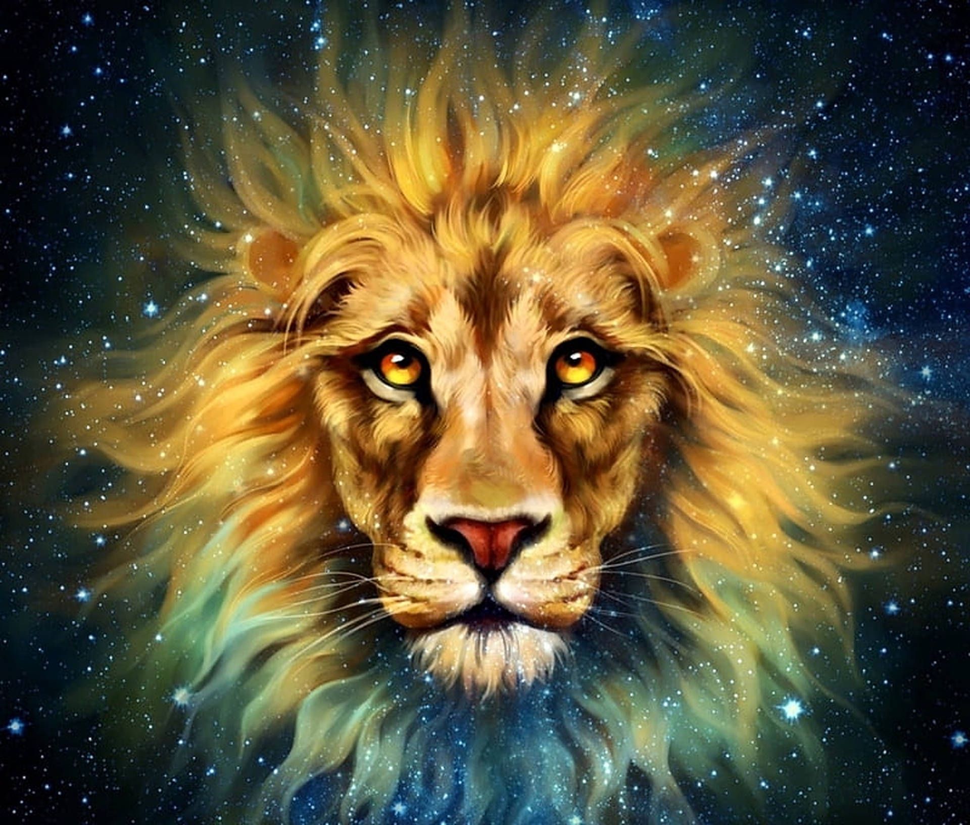 1920x1632 Download Golden Lion Galaxy Wallpaper