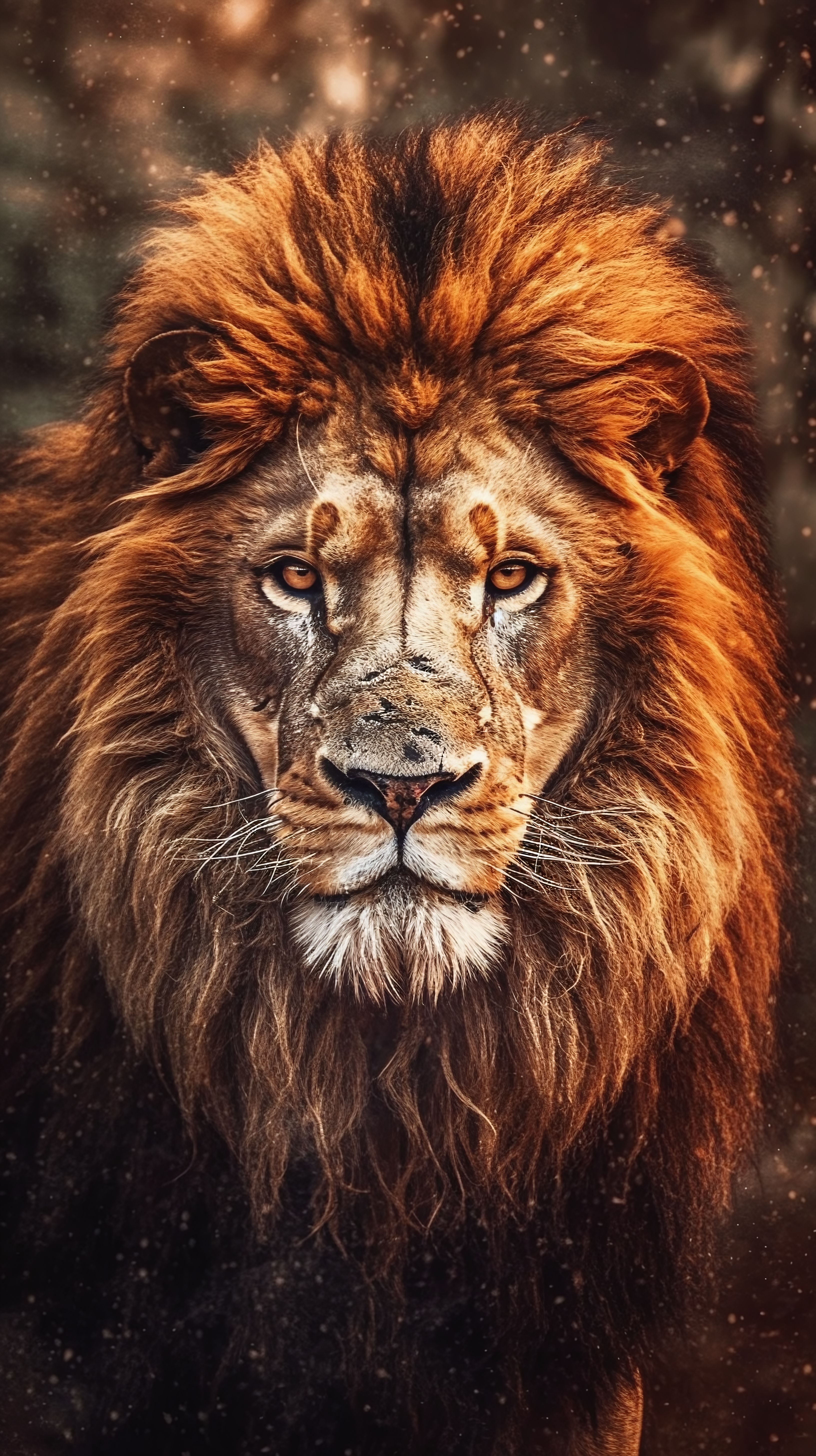 3264x5824 Golden Guardian: Lion Portrait