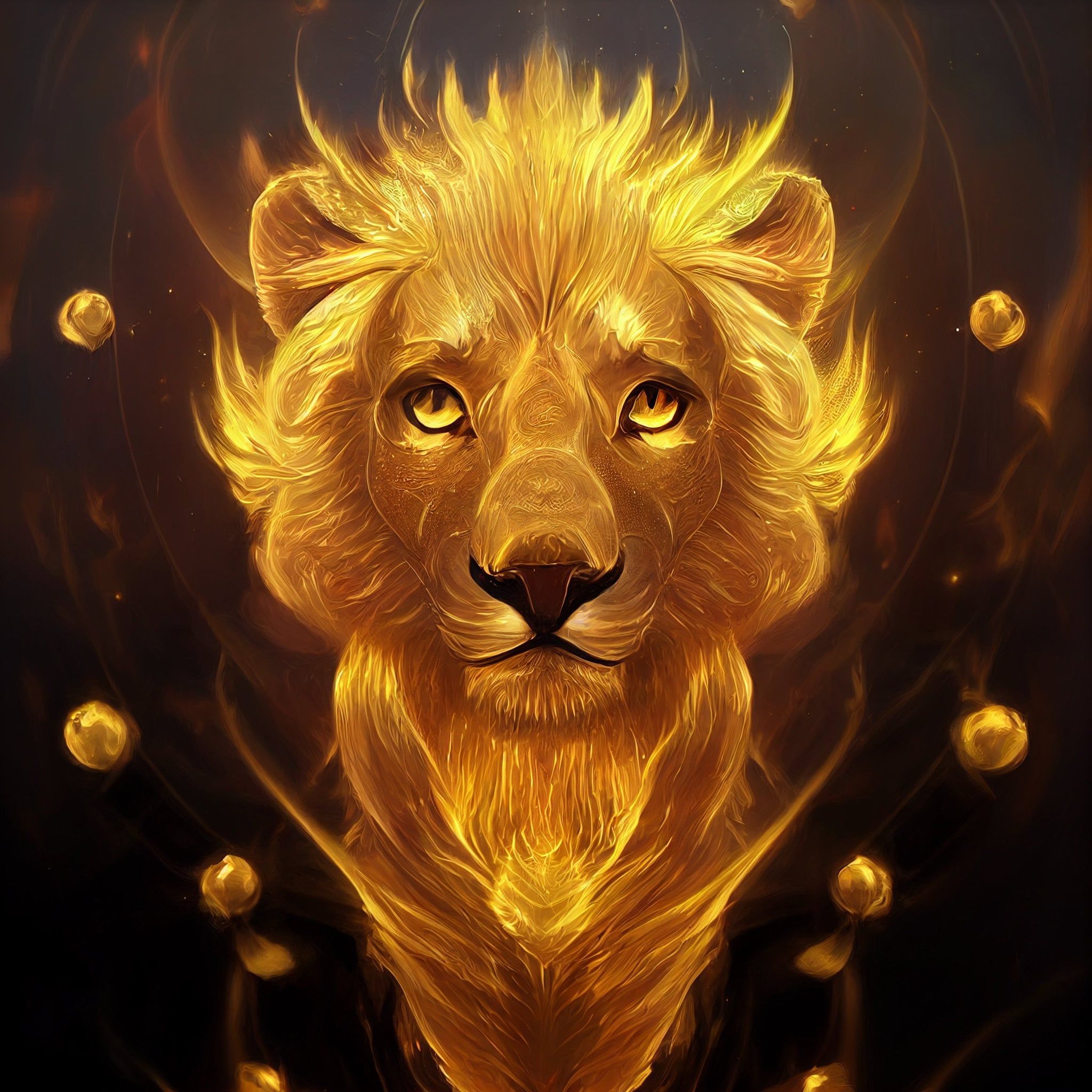 2048x2048 Golden Lion Cub Download Instant Downloadable Wallpaper