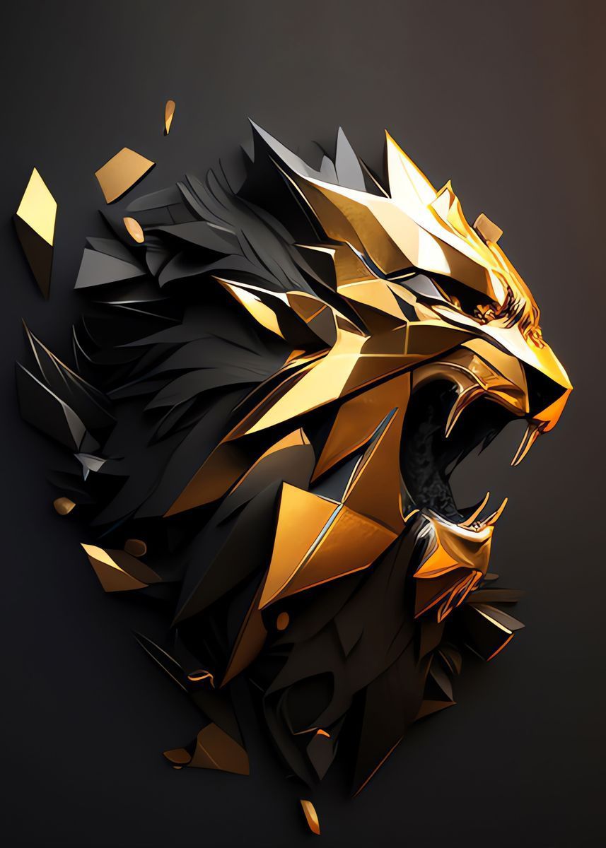 857x1200 Gold Lion Wild King' Poster