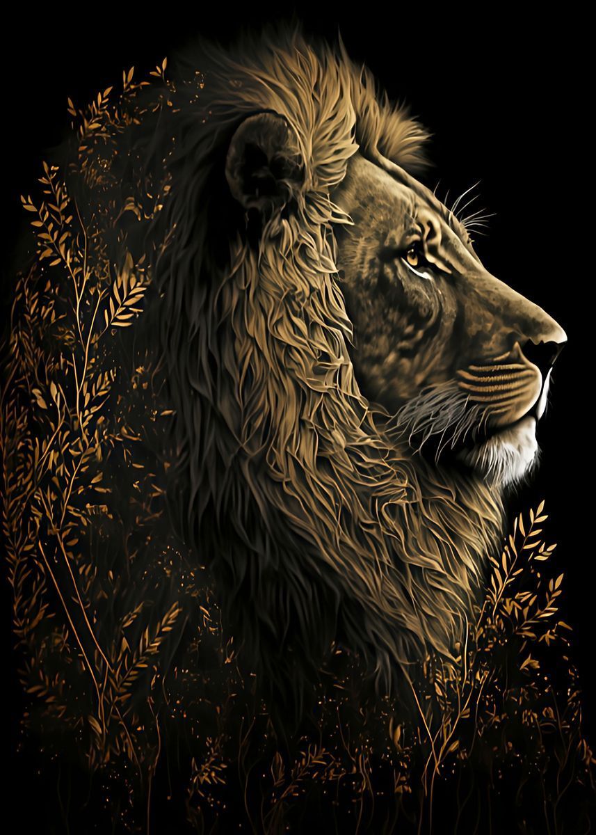 857x1200 Golden Lion' Poster by Wolf Design Studios