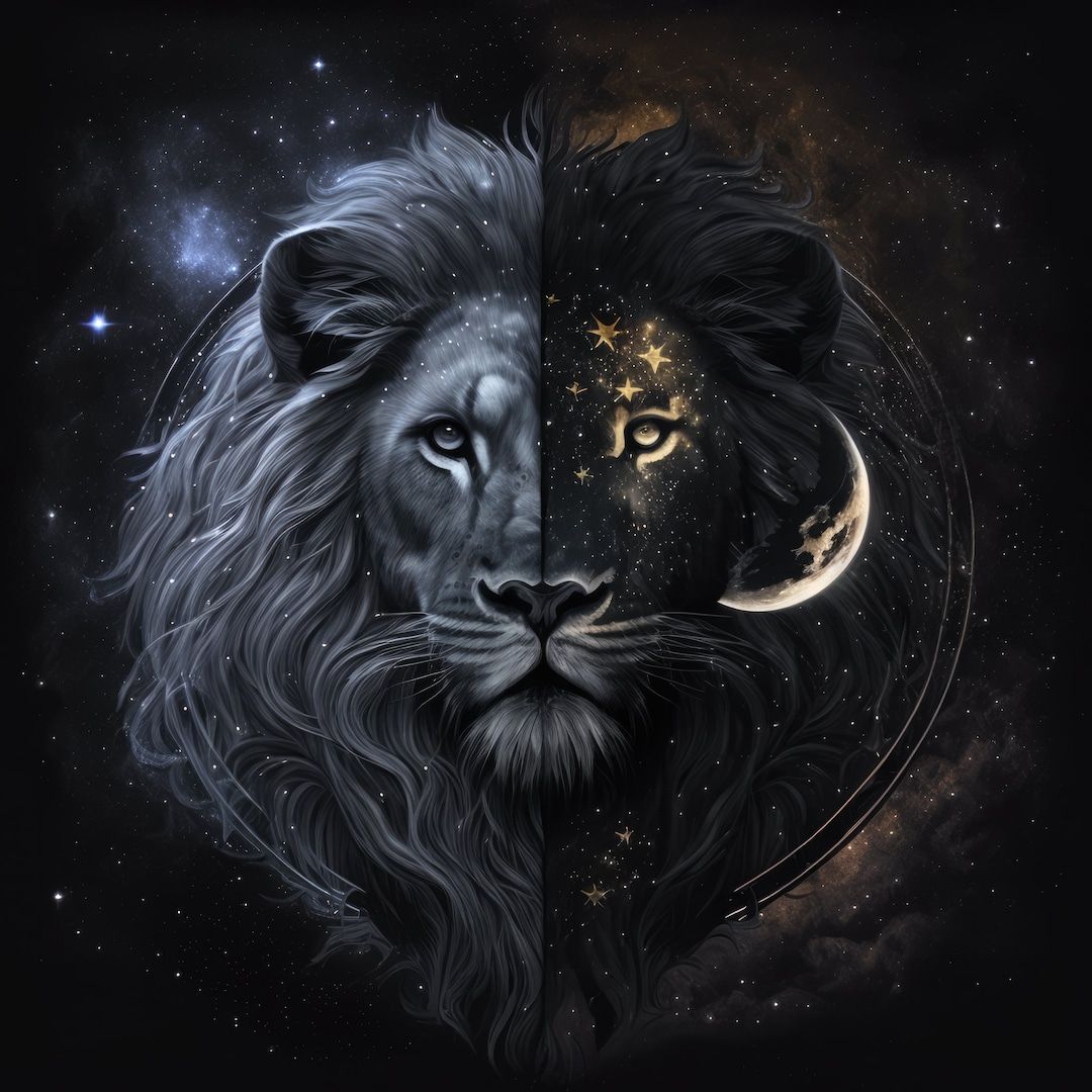 1080x1080 Cosmos Lion Download Instant Downloadable Wallpaper Digital Download Poster Digital Art Downloadable Fantasy Art