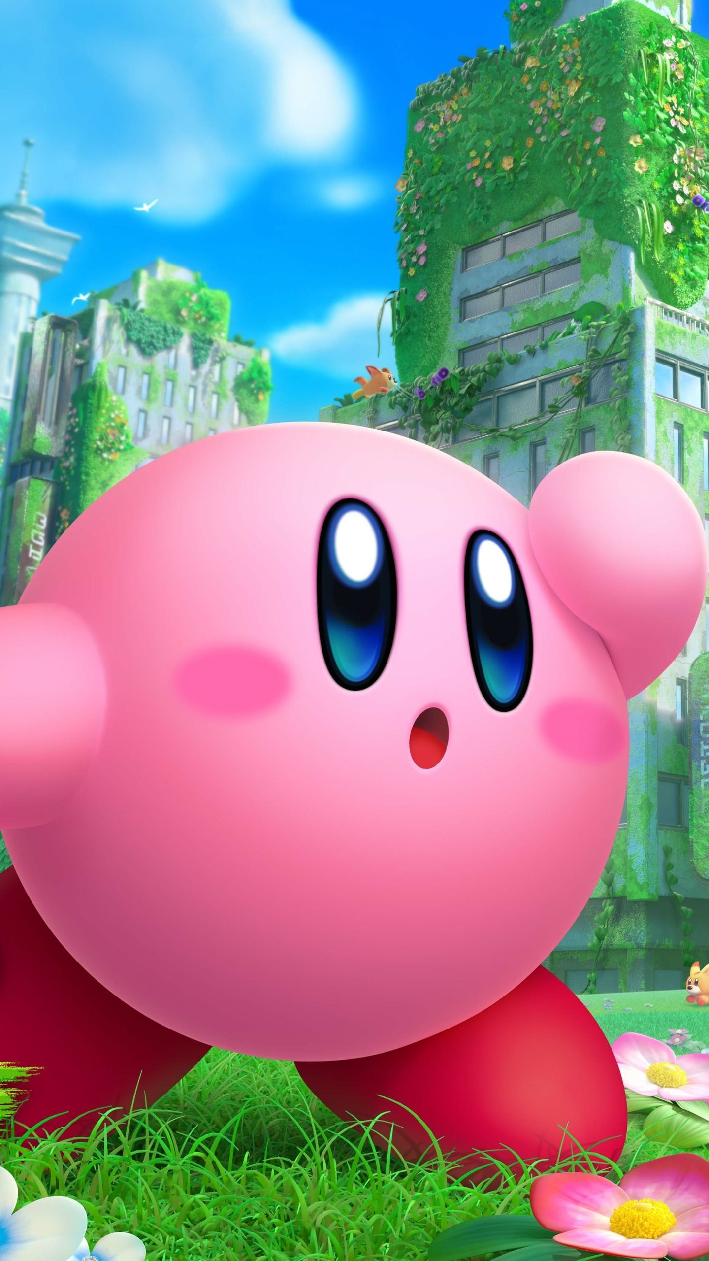 1440x2560 Kirby and the Forgotten Land Phone Wallpaper
