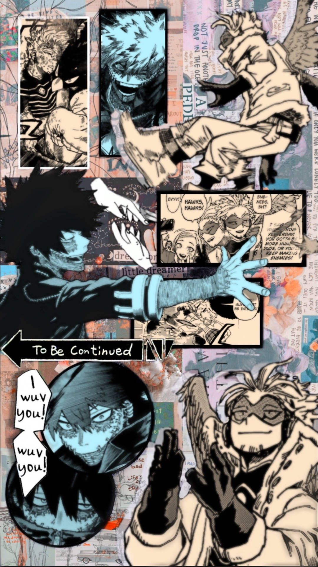 1079x1920 Download Dabi Colored Manga Scenes Aesthetic Wallpaper