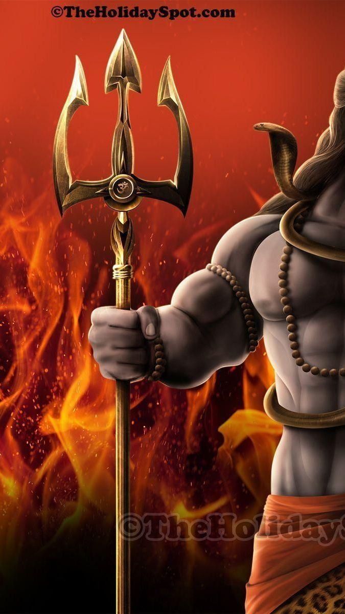 675x1200 Lord Shiva Trishul Wallpaper Download