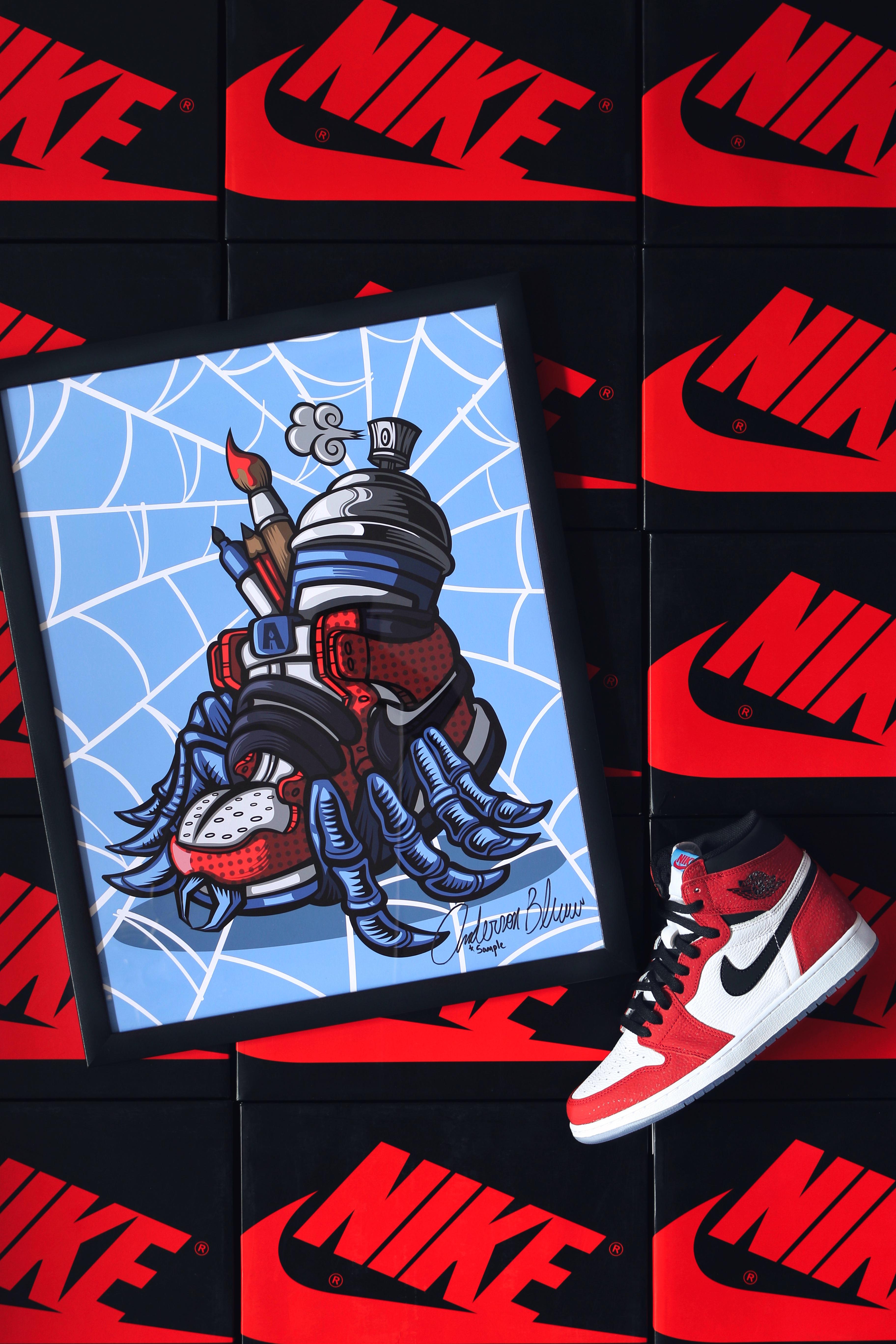 3648x5472 I Drew Designed Spider Man Air Jordan 1's Sneaker Art
