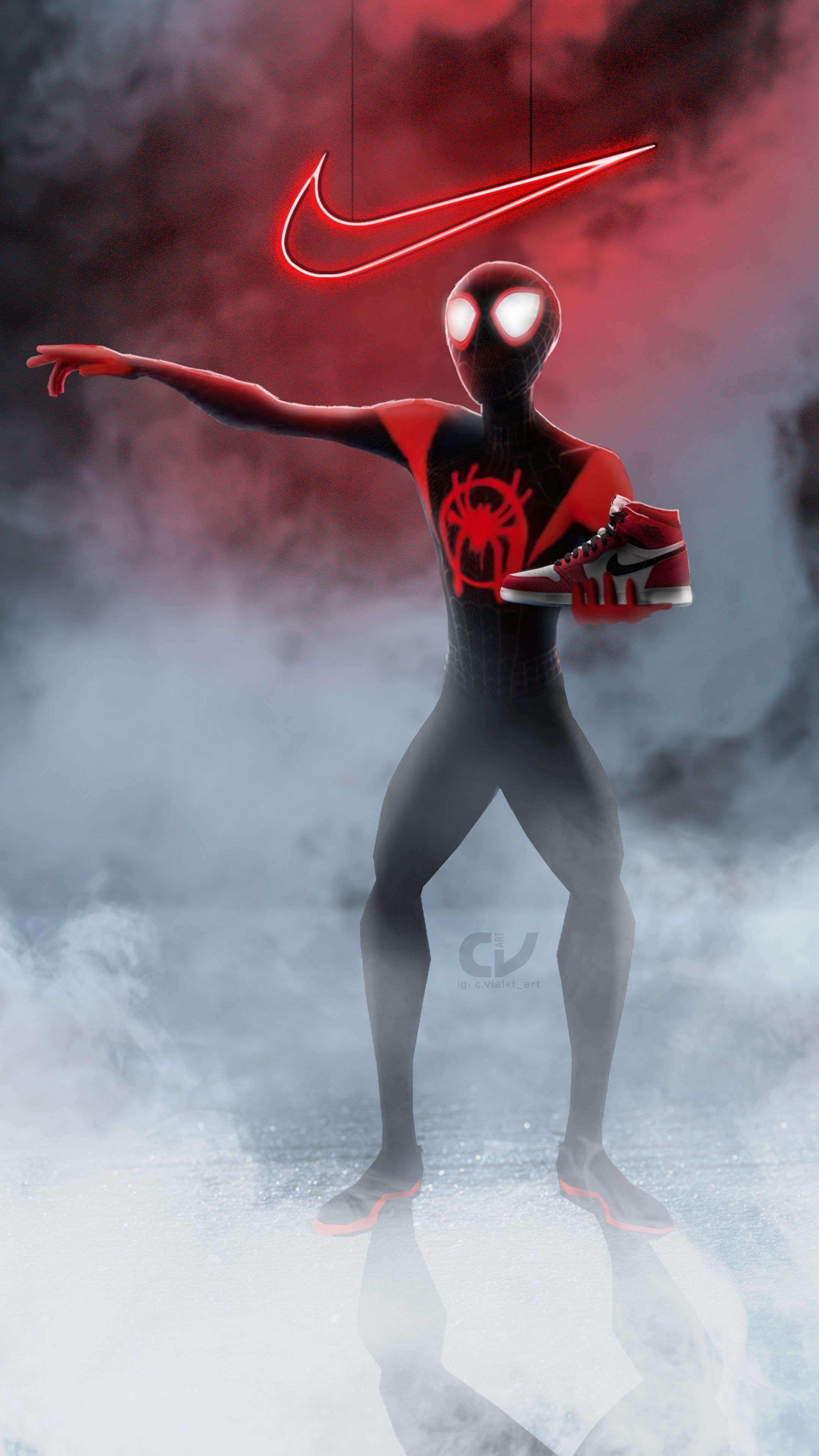 2160x3840 Spiderman Miles Morales Nike Air Jordan Sony Xperia X, XZ, Z5 Premium HD 4k Wallpaper, Image, Background, Photo and Picture