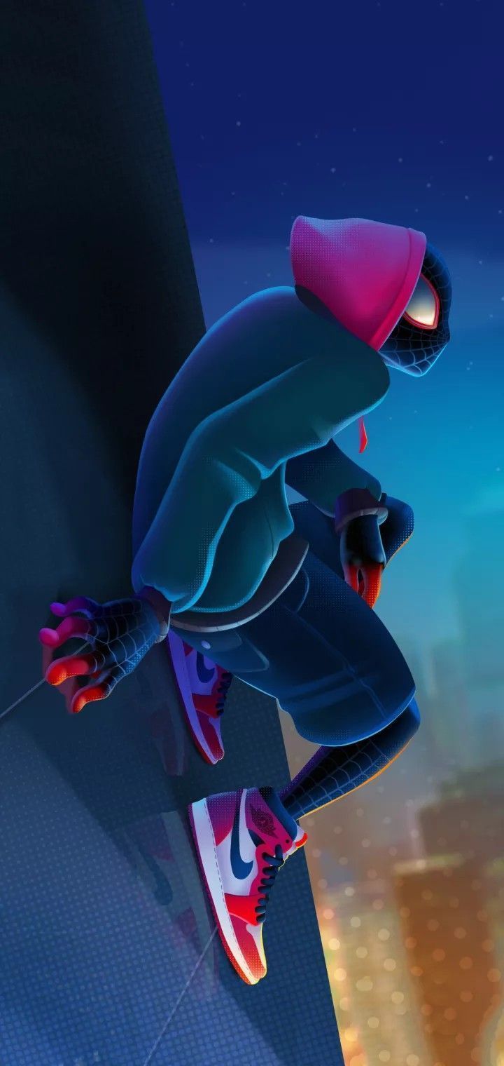 720x1520 Miles Morales Spidey wallpaper. Superhero wallpaper, Spiderman canvas, Red flower wallpaper