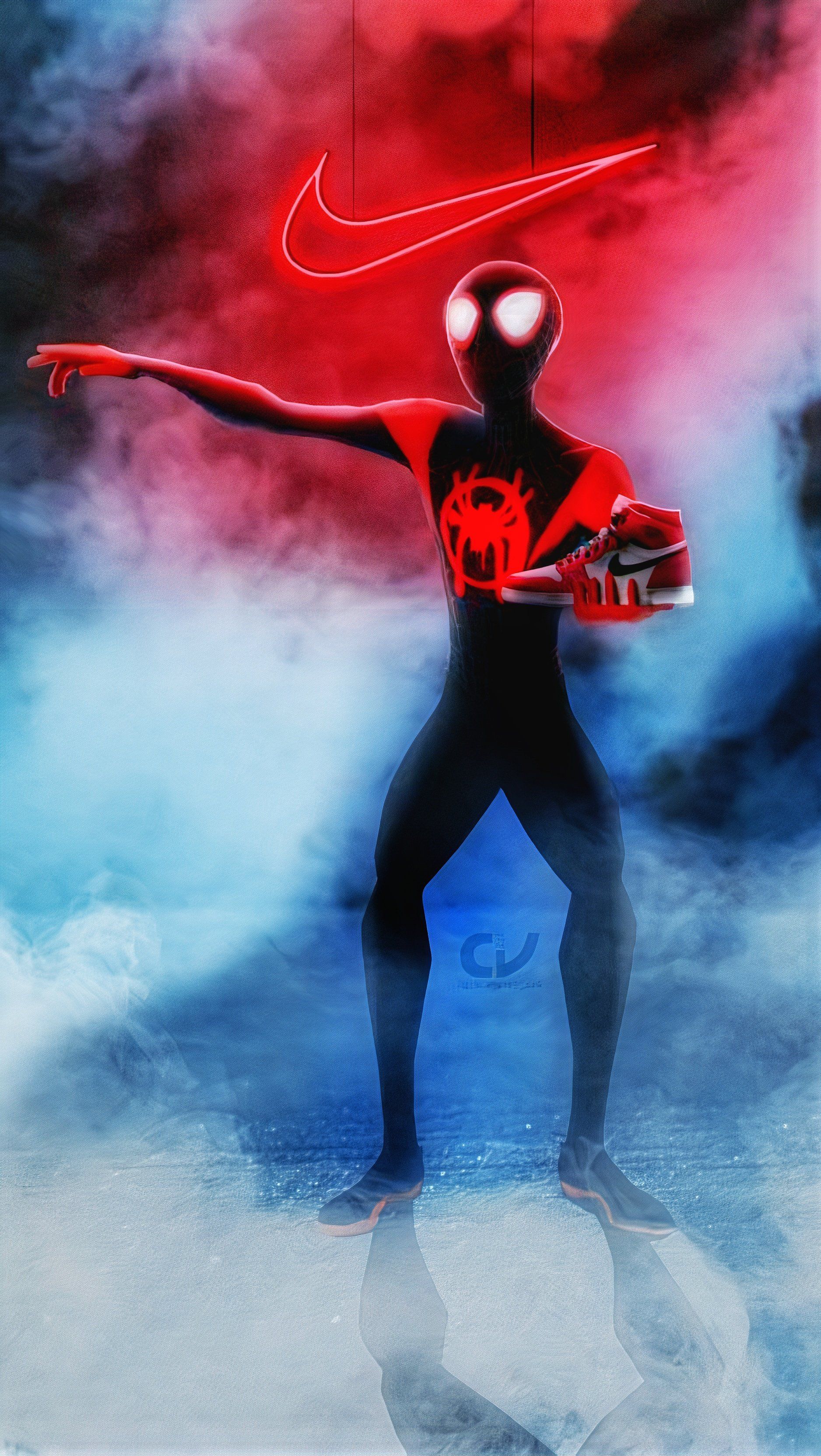 1876x3328 Spider Man Nike Wallpaper
