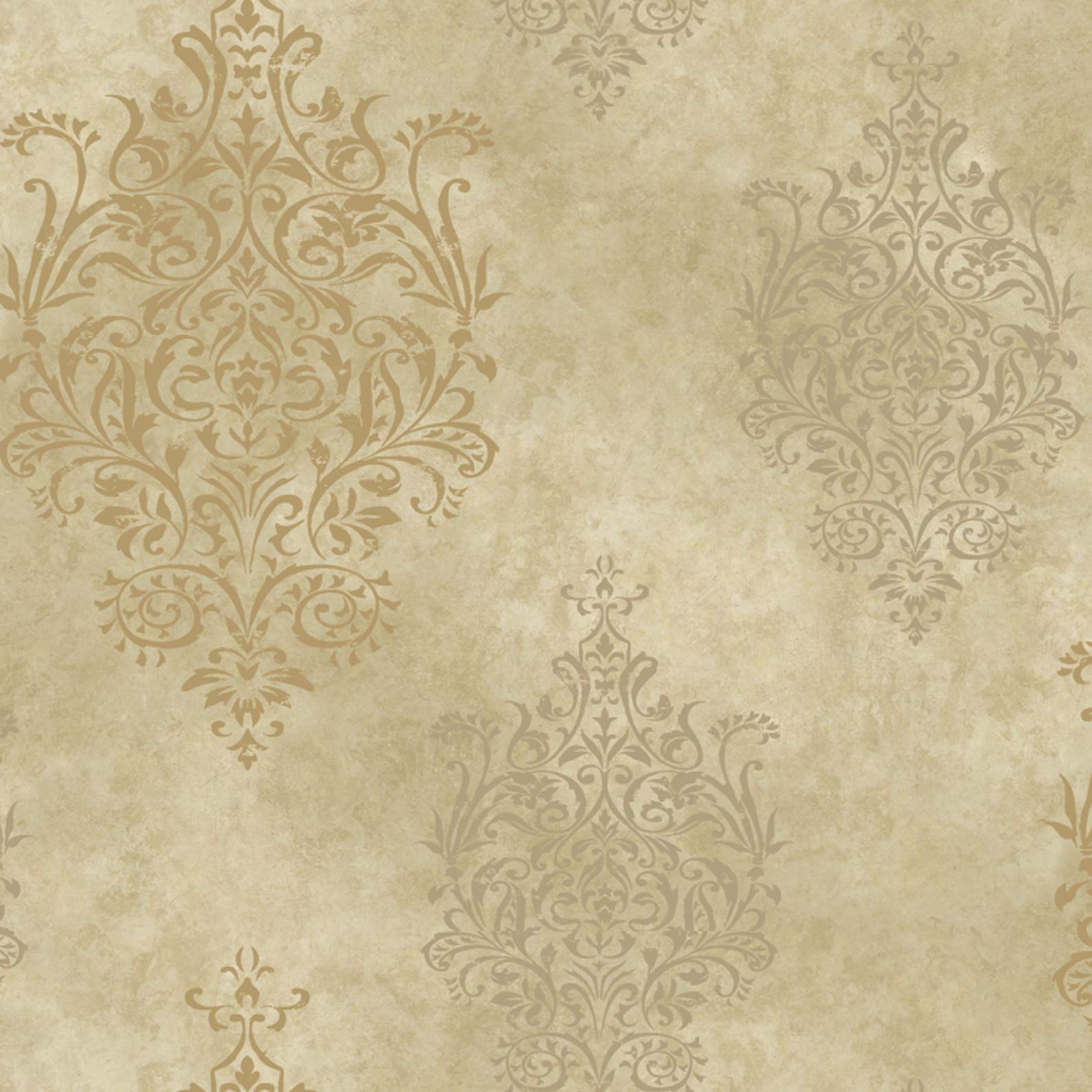 1587x1587 Chesapeake SIS40553 Yellow Mulberry Medallion Wallpaper