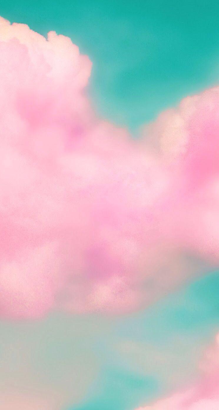 744x1392 Pastel Aesthetic Clouds Wallpaper