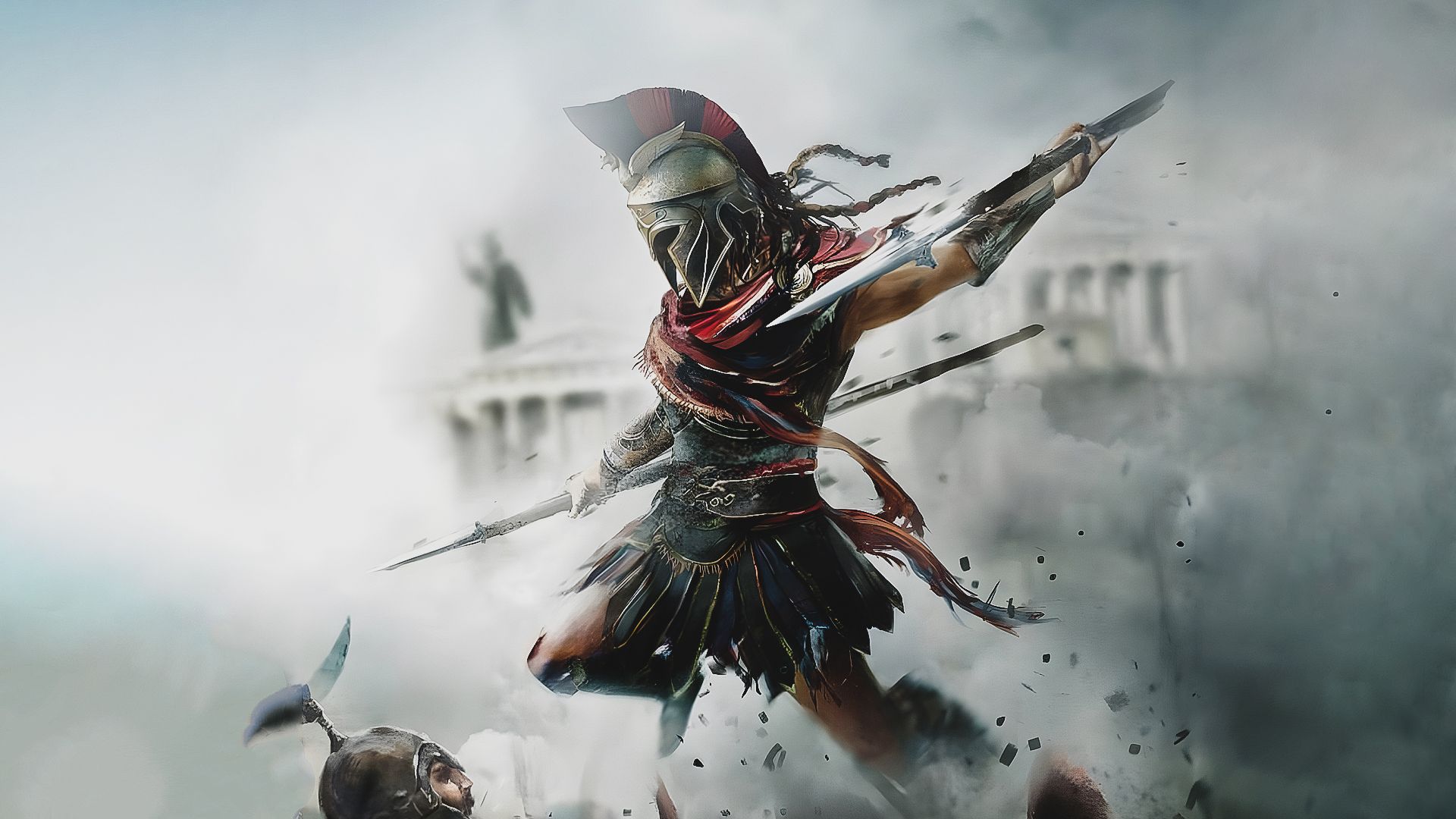 1920x1080 warrior, video games, concept art, Ubisoft, Alexios, Kassandra, Assassin's Creed: Odysseyx1080 Wallpaper