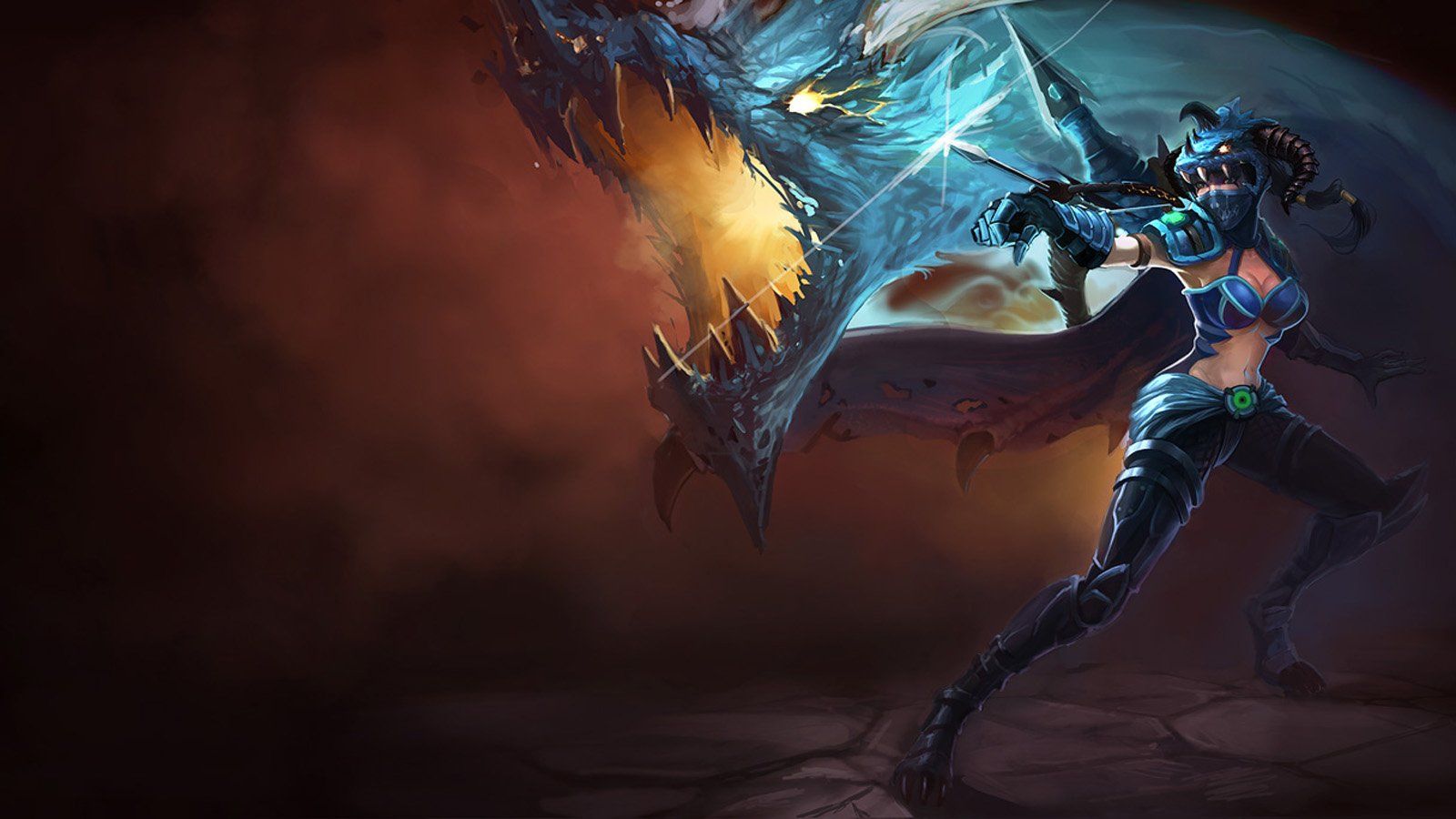 1600x900 Horns League of Legends artwork Dragoon Shyvana wallpaperx900