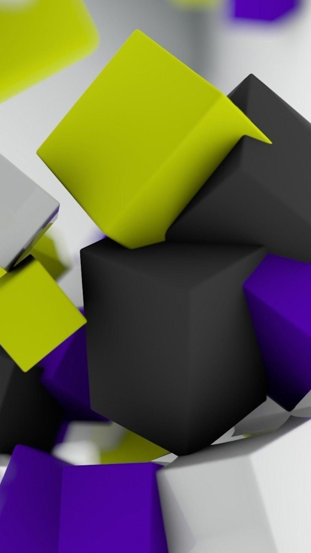 1080x1920 Floating Cubes Colorful 3D Mobile Wallpaper Ph Wallpaper