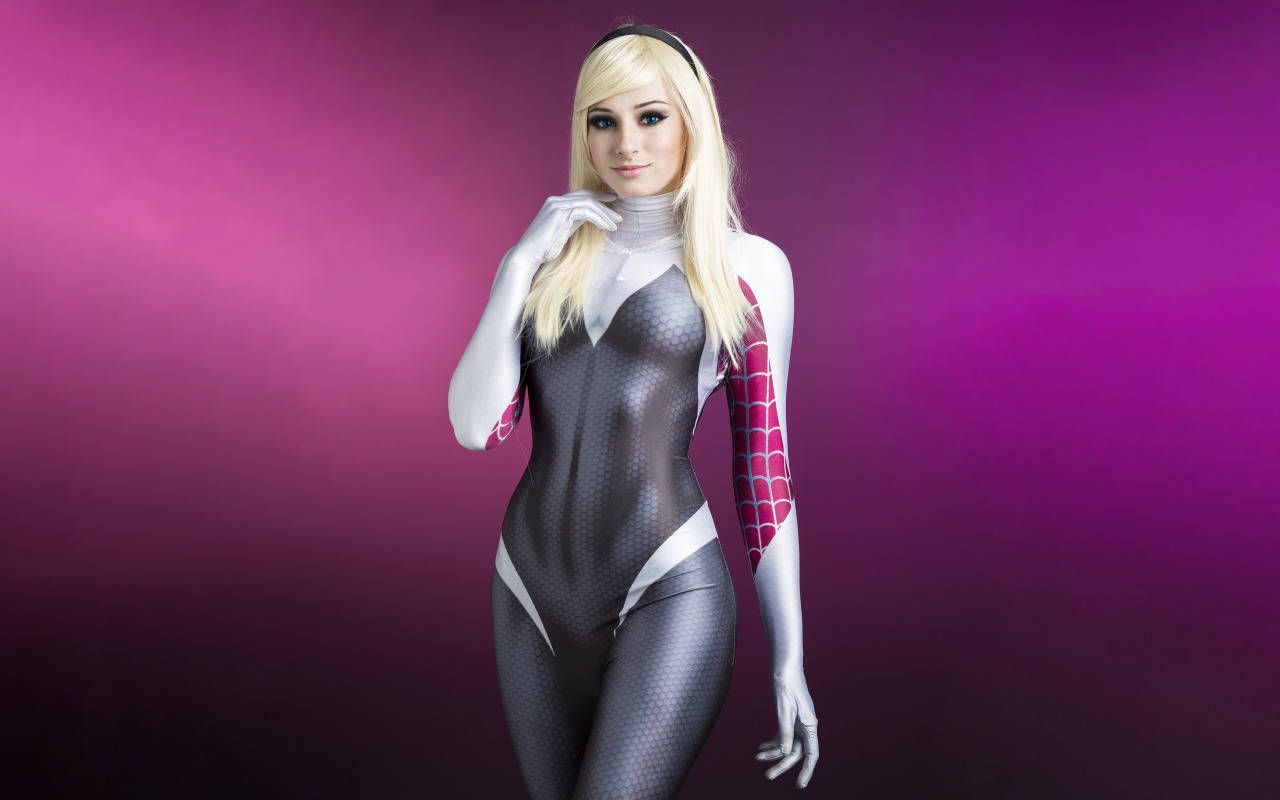 1280x800 Download Woman Beautiful Spider Gwen Cosplay Wallpaper