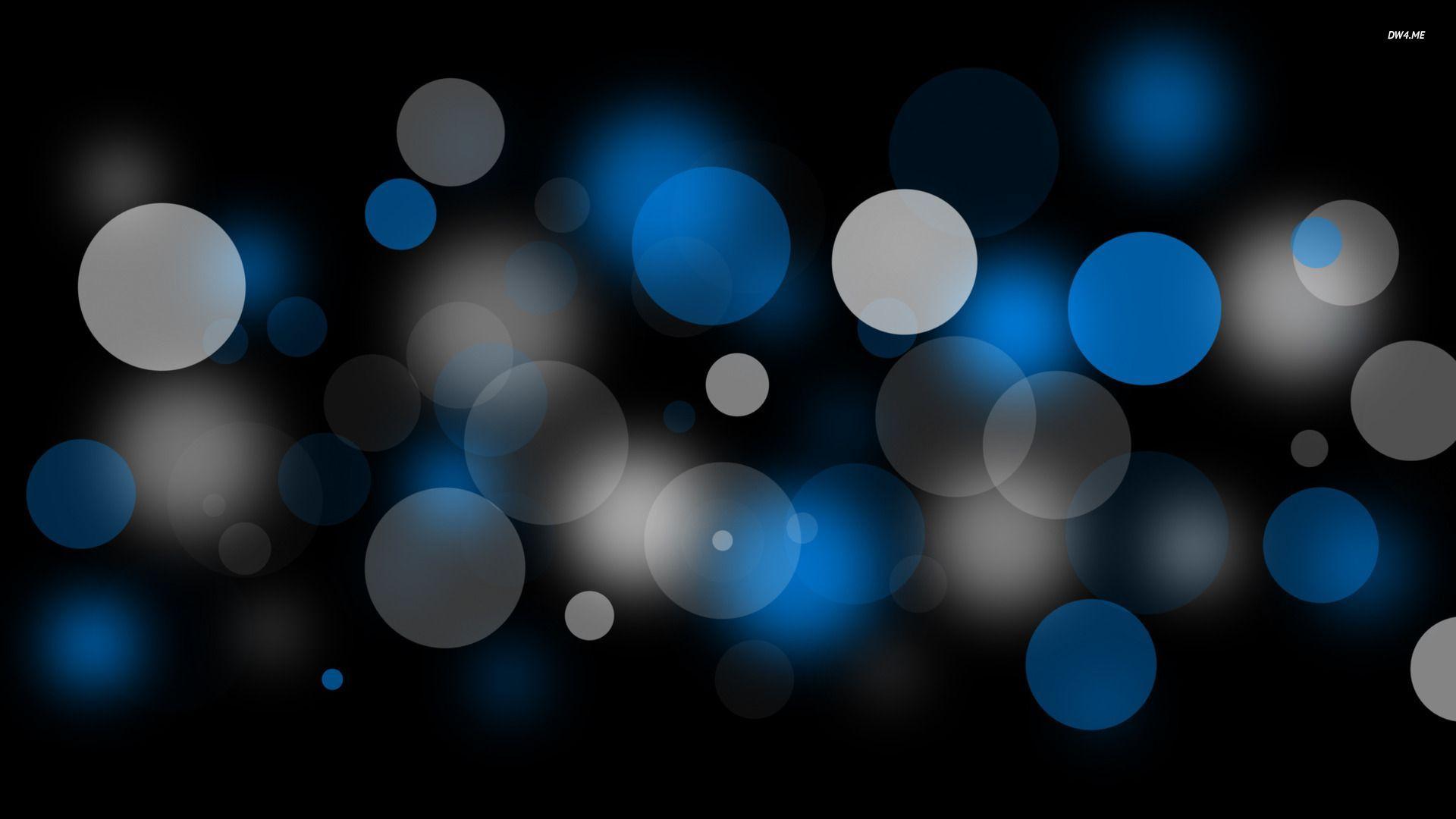 Dark blue bubbles on black background Royalty Free Vector