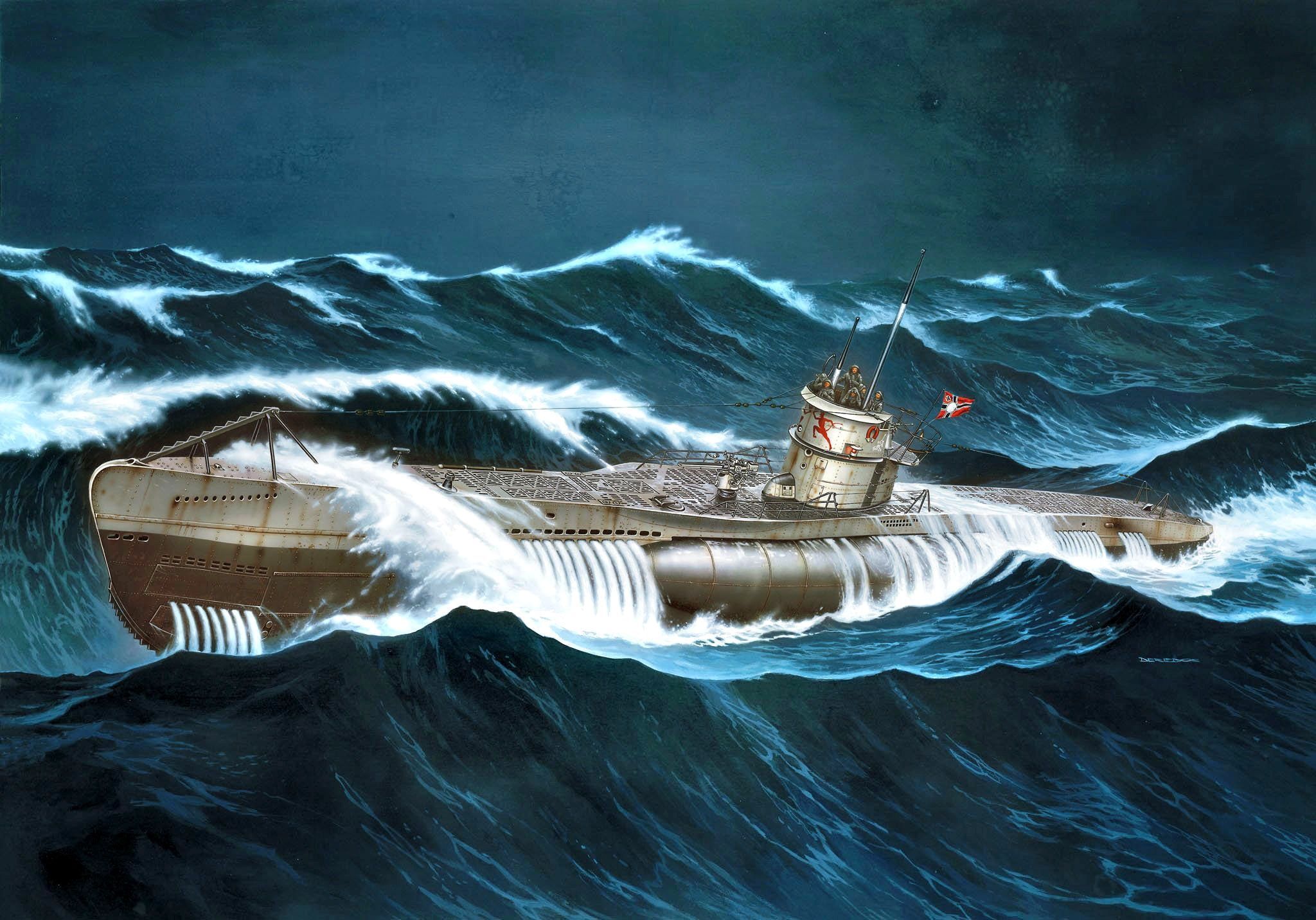 2048x1431 Wave #Storm #WWII German Submarine #U 552 U Boot Type VIIC Erich Topp P #wallpaper #hdwallpaper #desktop. German Submarines, Warship, Boat Illustration