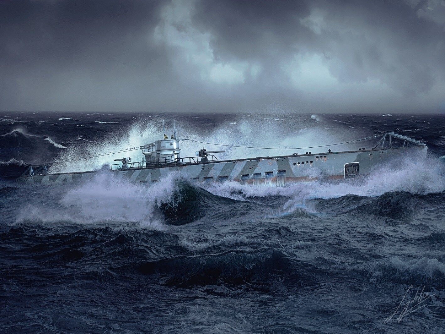 1418x1063 The German Type IXB submarine