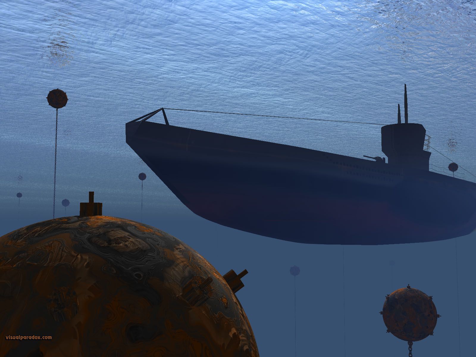 1600x1200 Free 3D Wallpaper 'Dangerous Waters' 1600x1200