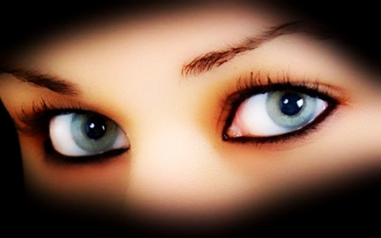 1440x900 HD desktop wallpaper: Close Up, Eye, Women, Blue Eyes download free picture