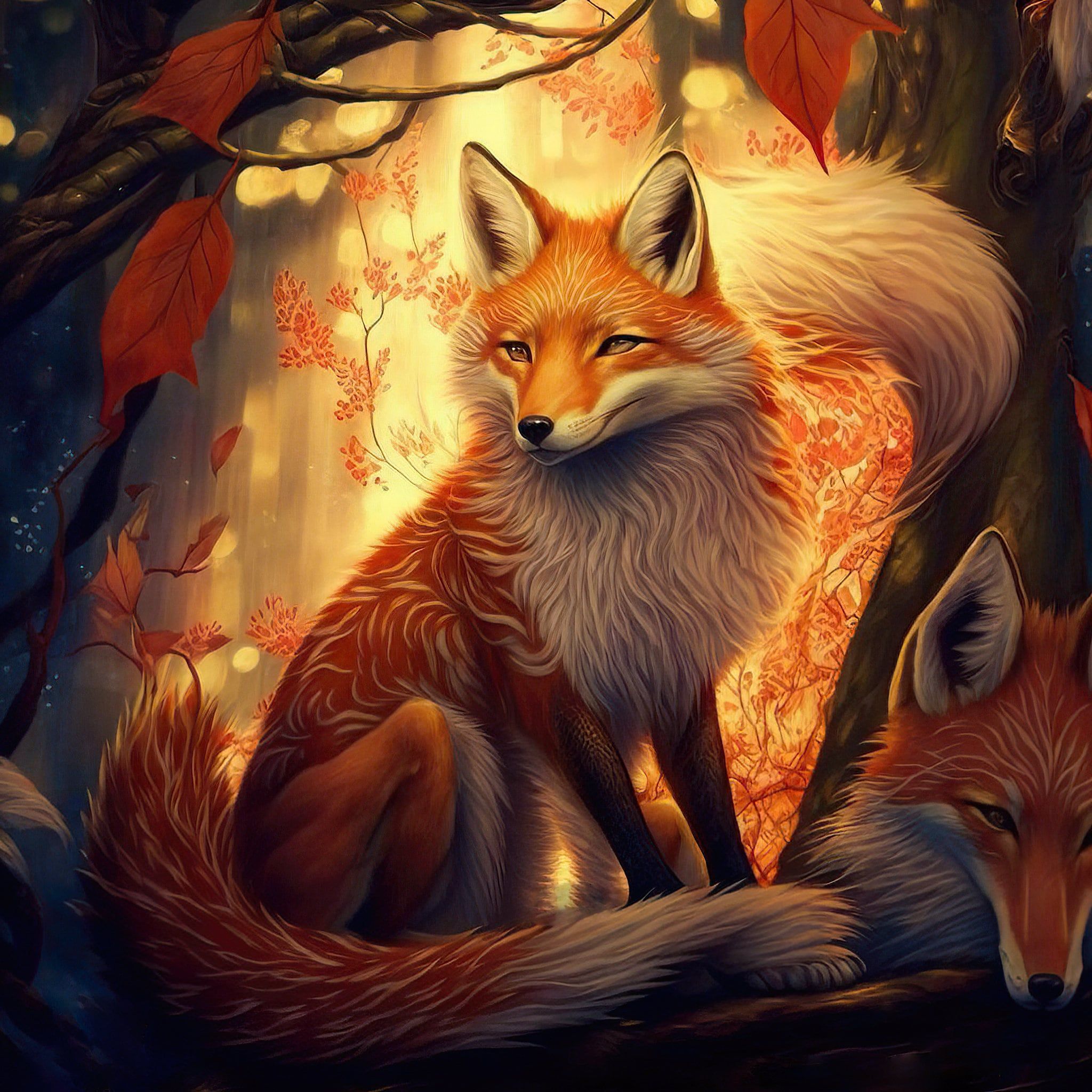2048x2048 Autumn Fox Download Autumn Fox Instant Downloadable