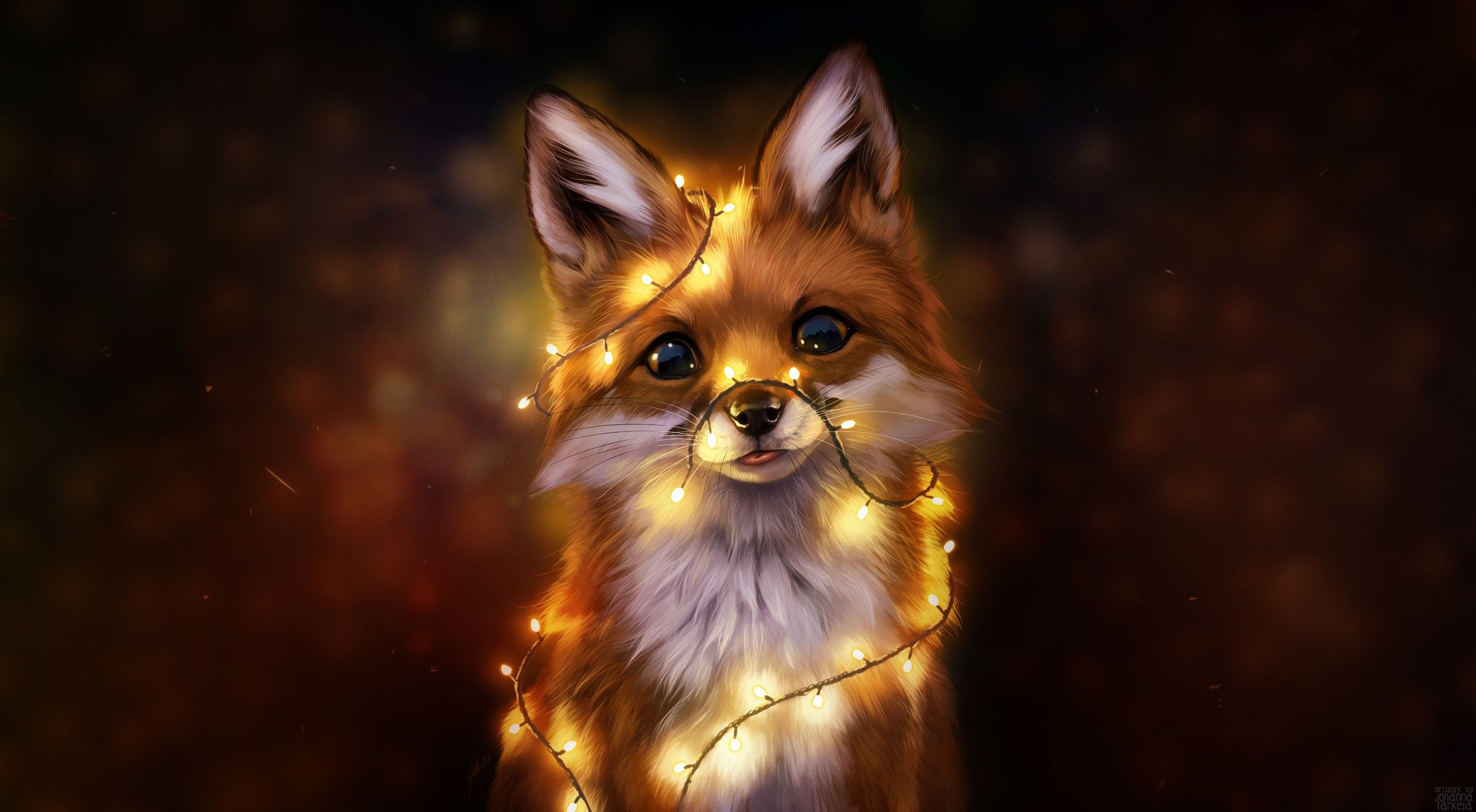 2400x1320 Fantasy Fox HD Wallpaper