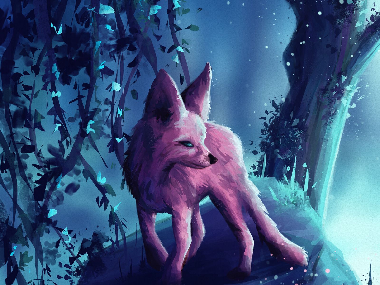 1600x1200 Download wallpaper 1600x1200 fennec fox, animal, forest, art standard 4:3 HD background