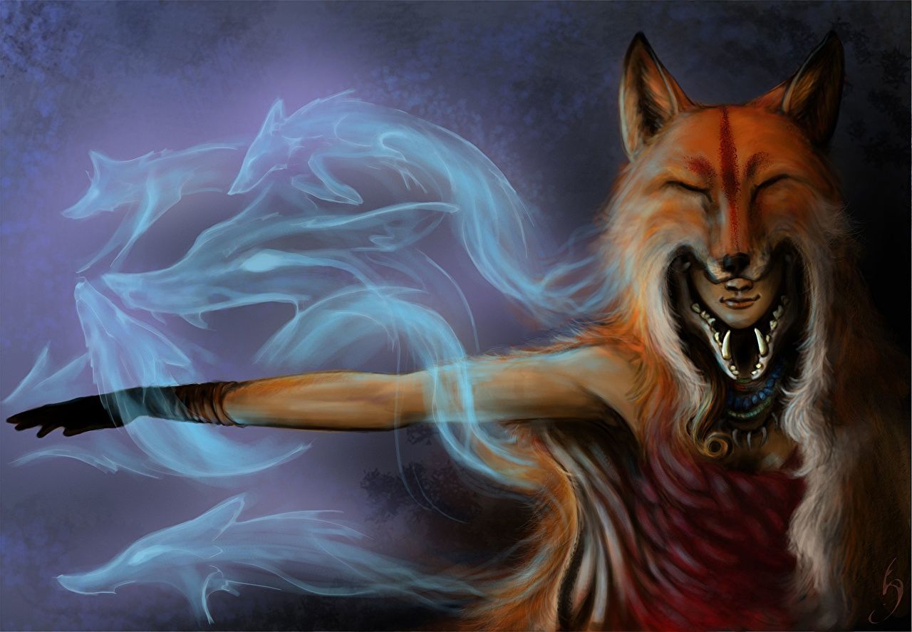 1280x887 image Foxes sorcery Fantasy