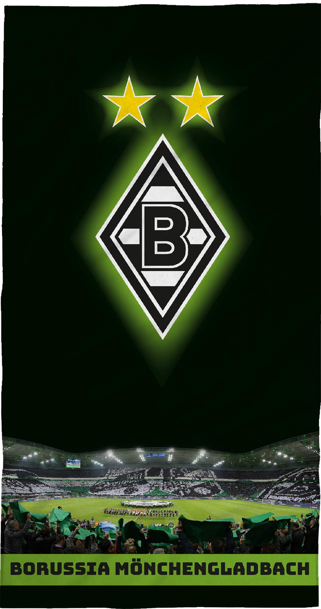 1054x2000 Borussia Mönchengladbach Bath Towel Borussia Park 75 x 150 cm Black White Green Fan Football Club VfL 1900 The Foal Elf Bundesliga Beach Towel Bath Sheet Matching Bed Linen : Amazon.de: Home & Kitchen