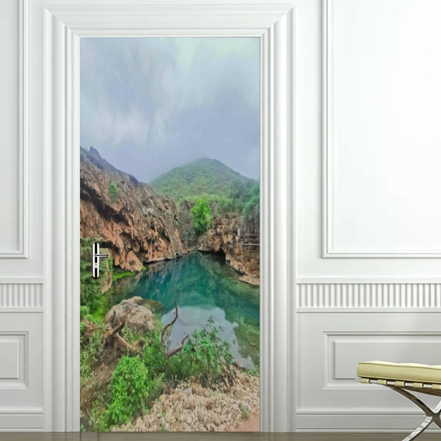 1500x1500 3D Door Decal Autumn Salalah Sultanate Oman Door Sticker Self Adhesive Removable Door Mural Wallpaper Peel & Stick Wall Decal Art Home Decor For Bedroom : Tools & Home Improvement