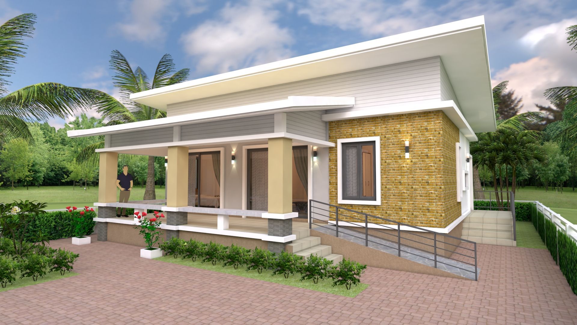 1920x1080 House Plans 10x10 with 3 Bedrooms full interior