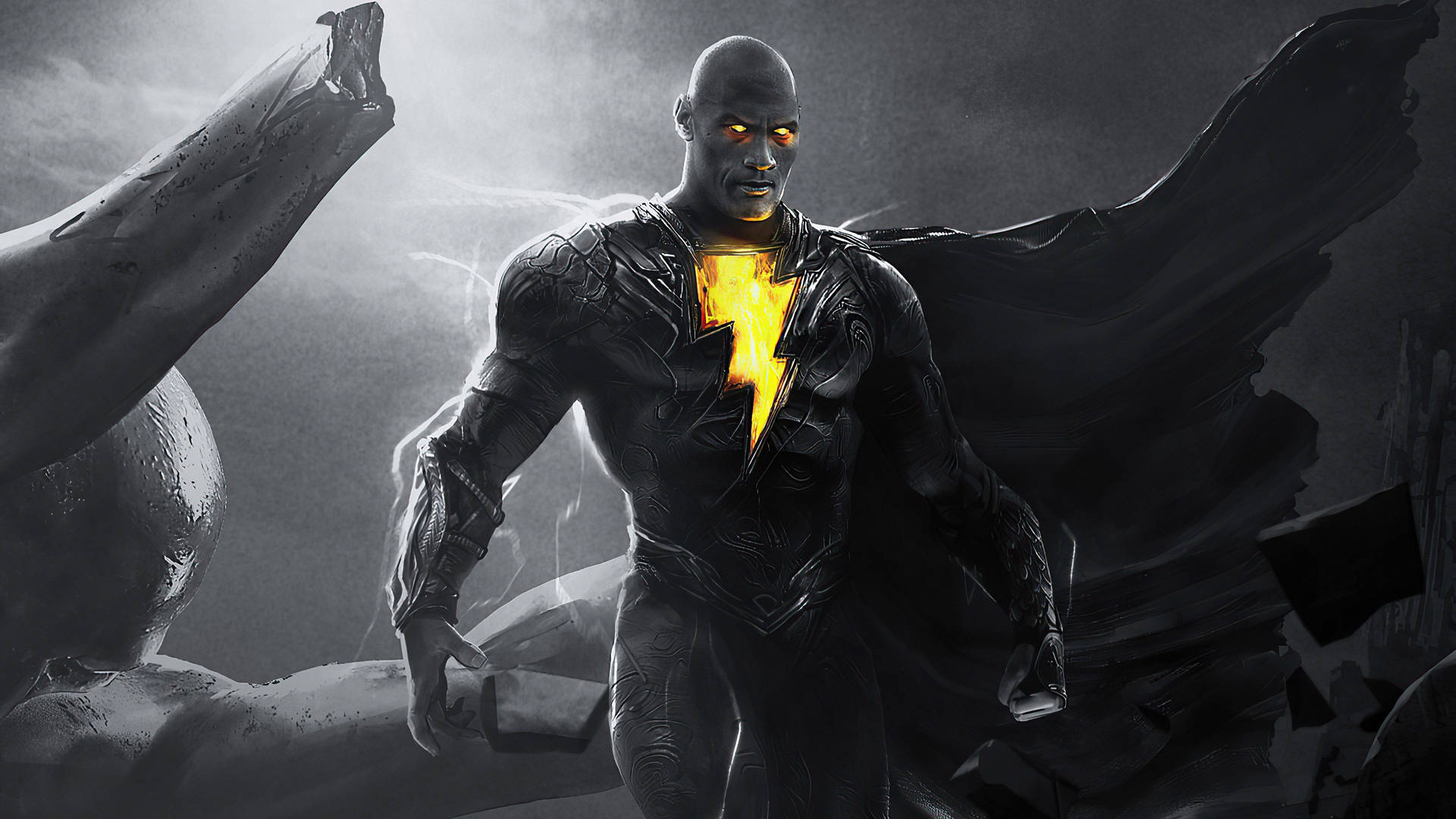 1920x1080 Download Black Adam Golden Glow Wallpaper