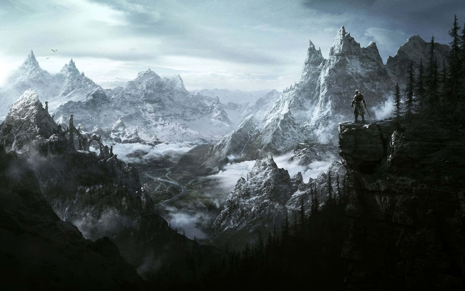 1600x1000 Download Enter the secretive world of the Dark Brotherhood in this mysterious video game scenery Wallpaper