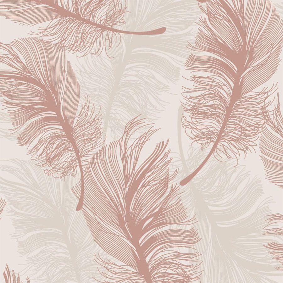 900x900 CWV Plume Foil Rose Gold Wallpaper