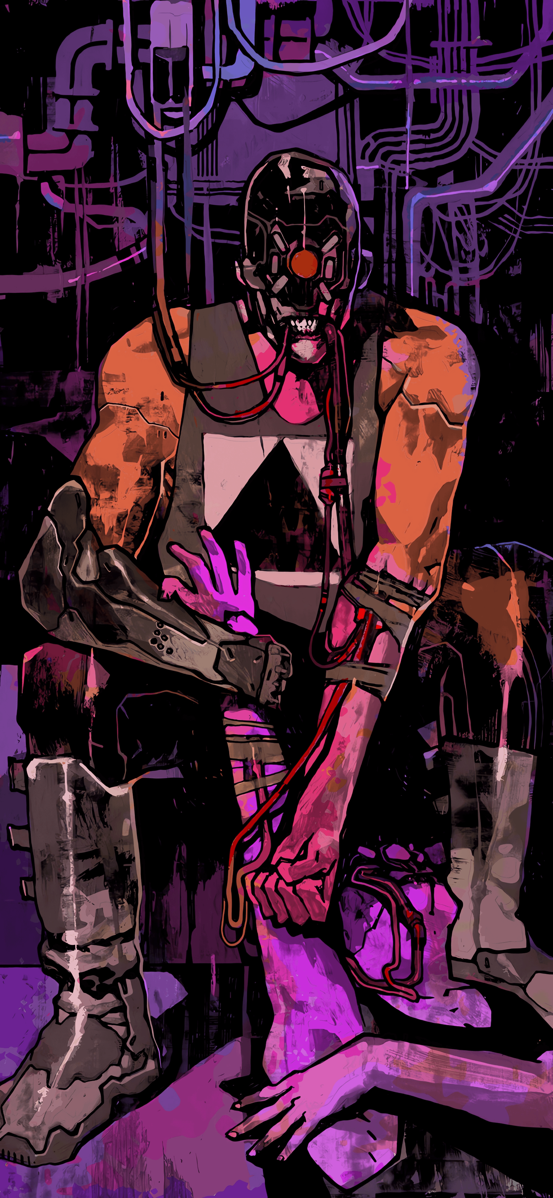 1816x3934 Cyberpunk 2077 Tarot Card, Temperance wallpaper [1816x3934]
