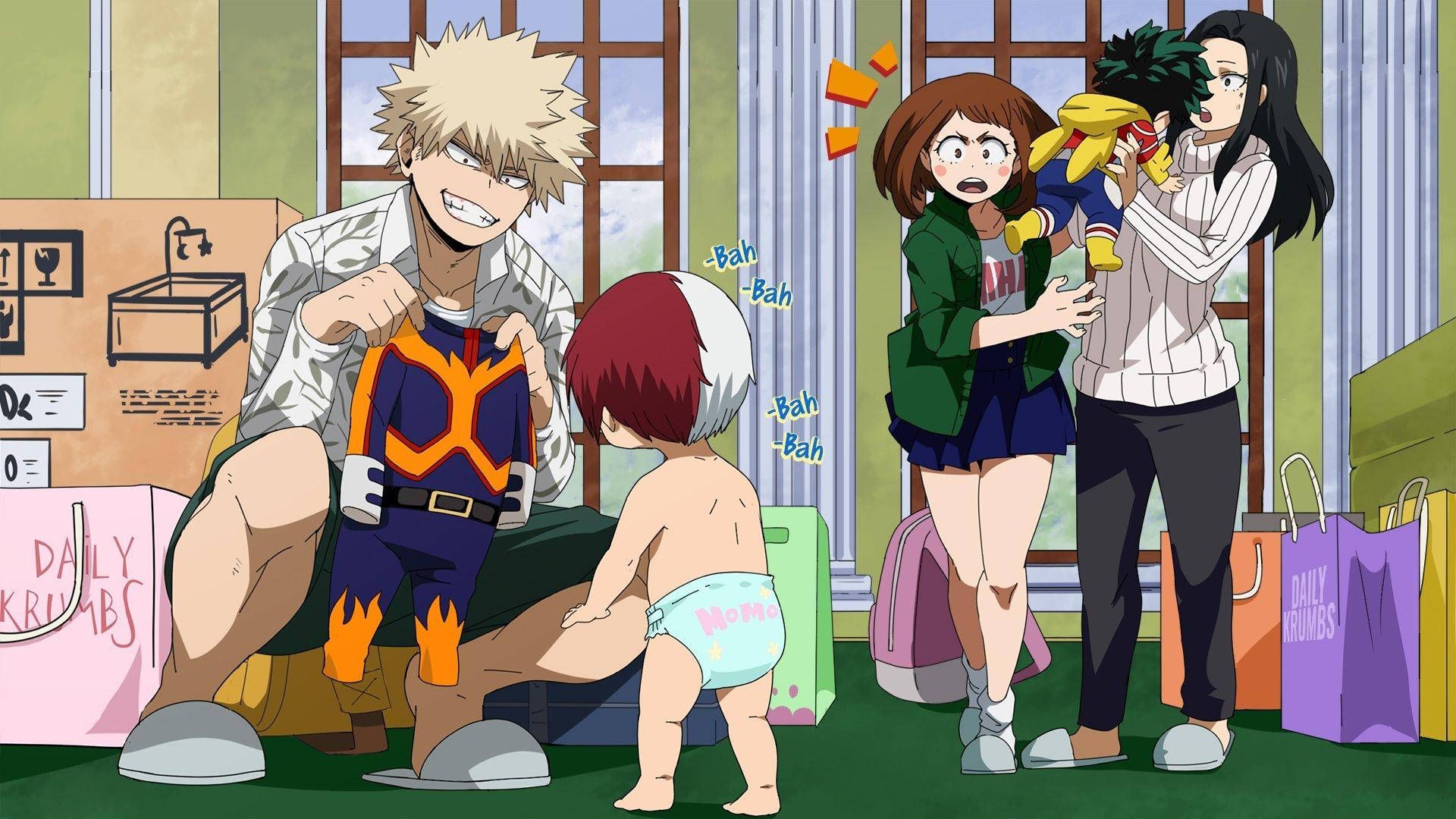 1920x1080 Download Cute Bakugo Raising Babies Wallpaper