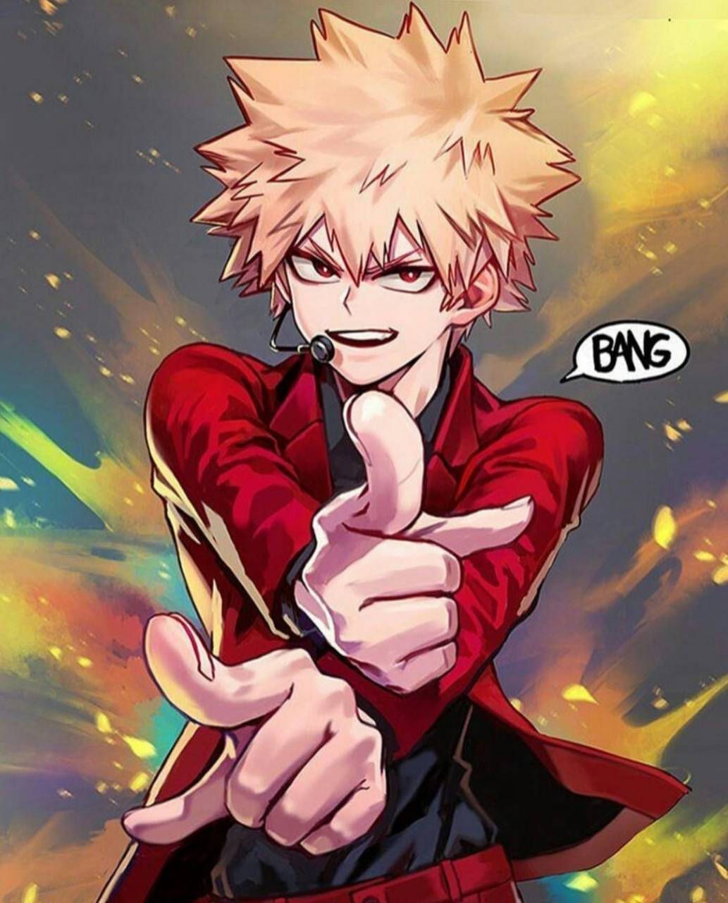 1033x1280 Download Cute Bakugou in His Signature Outfit Wallpaper