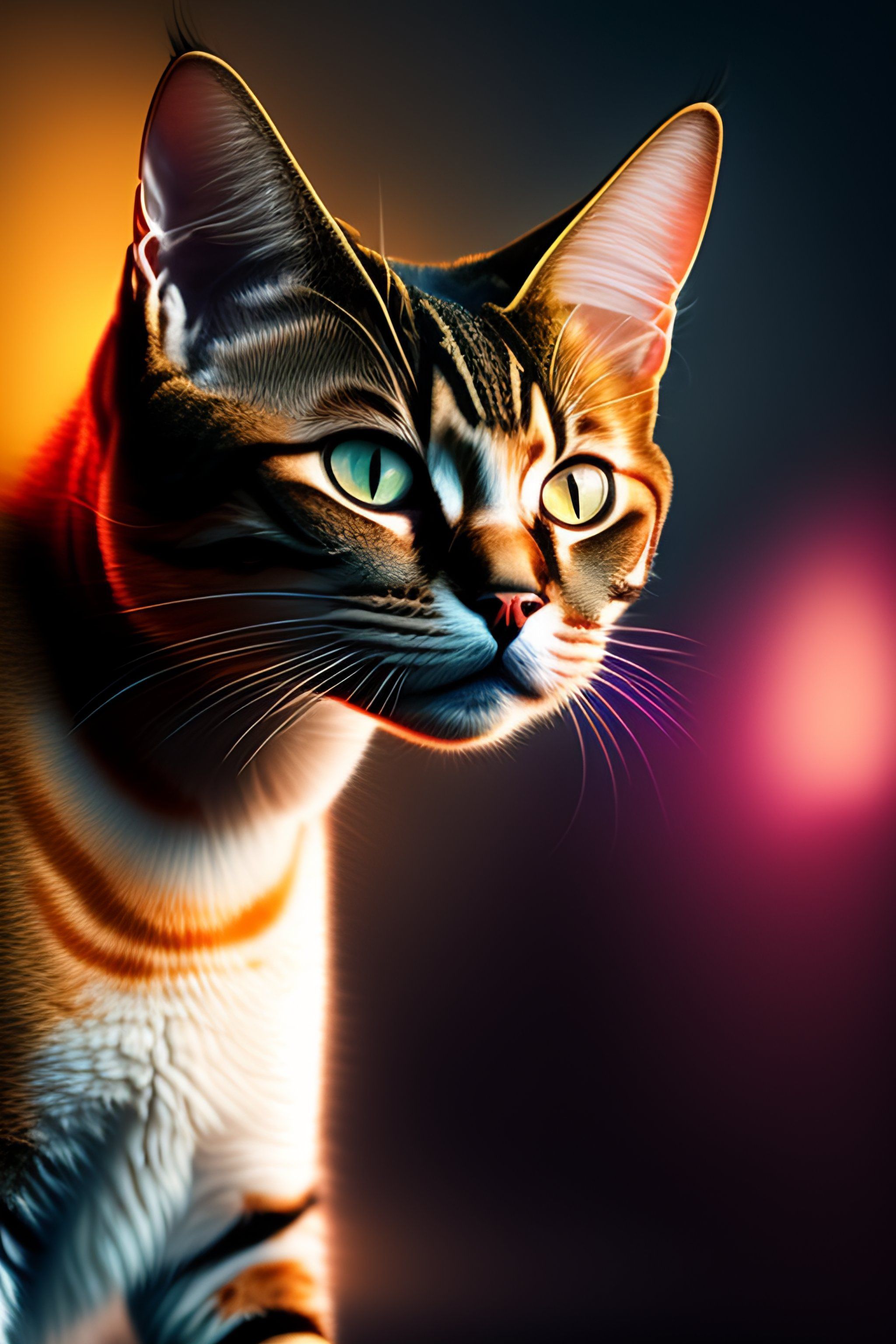 2048x3072 Lexica cat in fighting with an ugly human