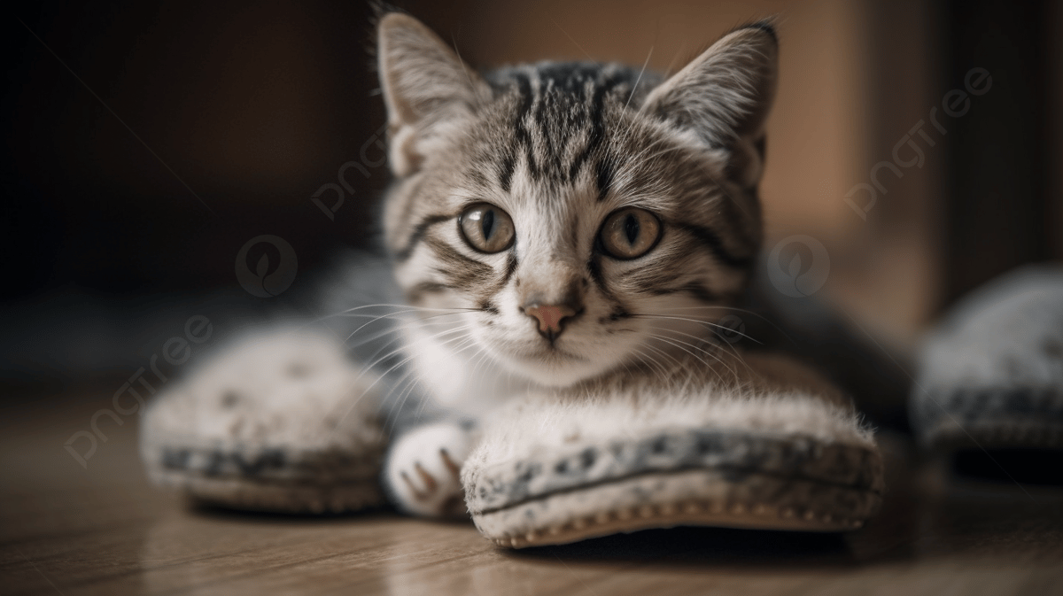 1200x673 Kitten Is Laying In A Pair Of Fuzzy Slippers Background, A Little Ugly Cat Slipper With A Pose To Show The Paws, HD Photography Photo, Cat Background Image And Wallpaper for Free