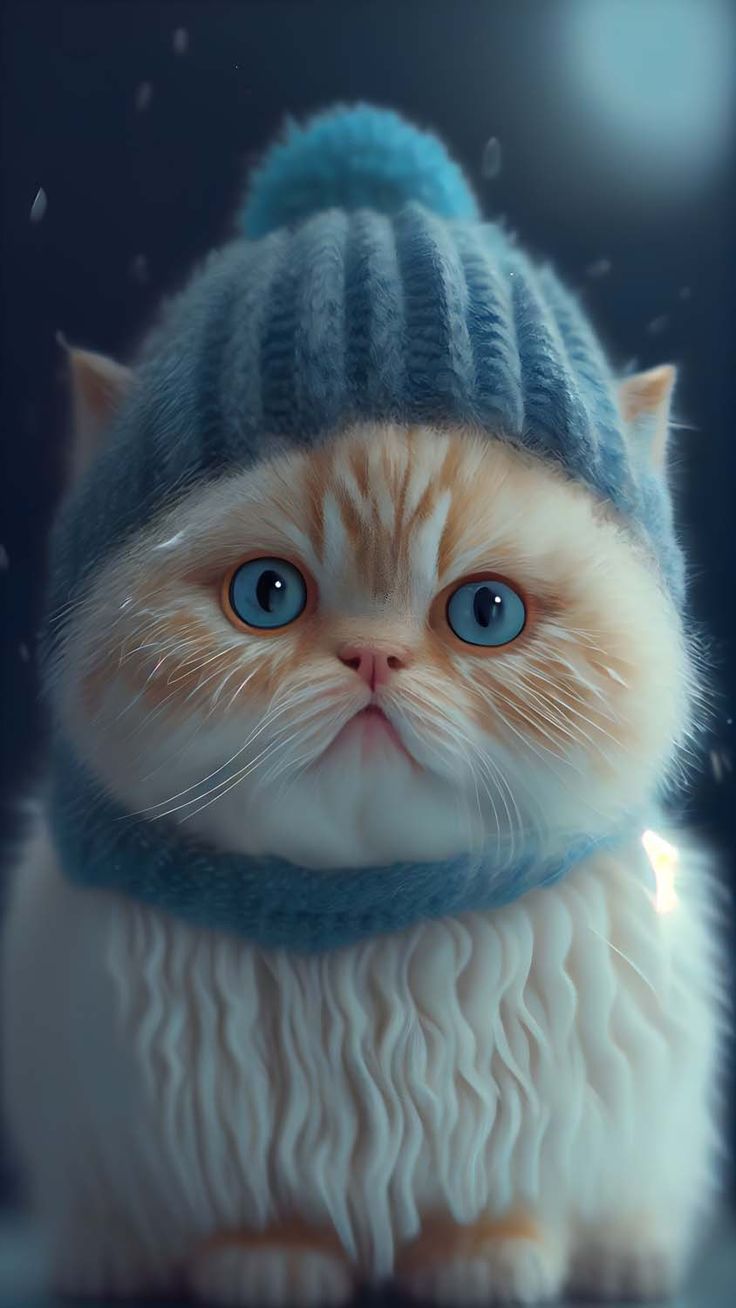 736x1308 Cute Cat Winter IPhone Wallpaper HD Wallpaper : iPhone Wallpaper en 2023