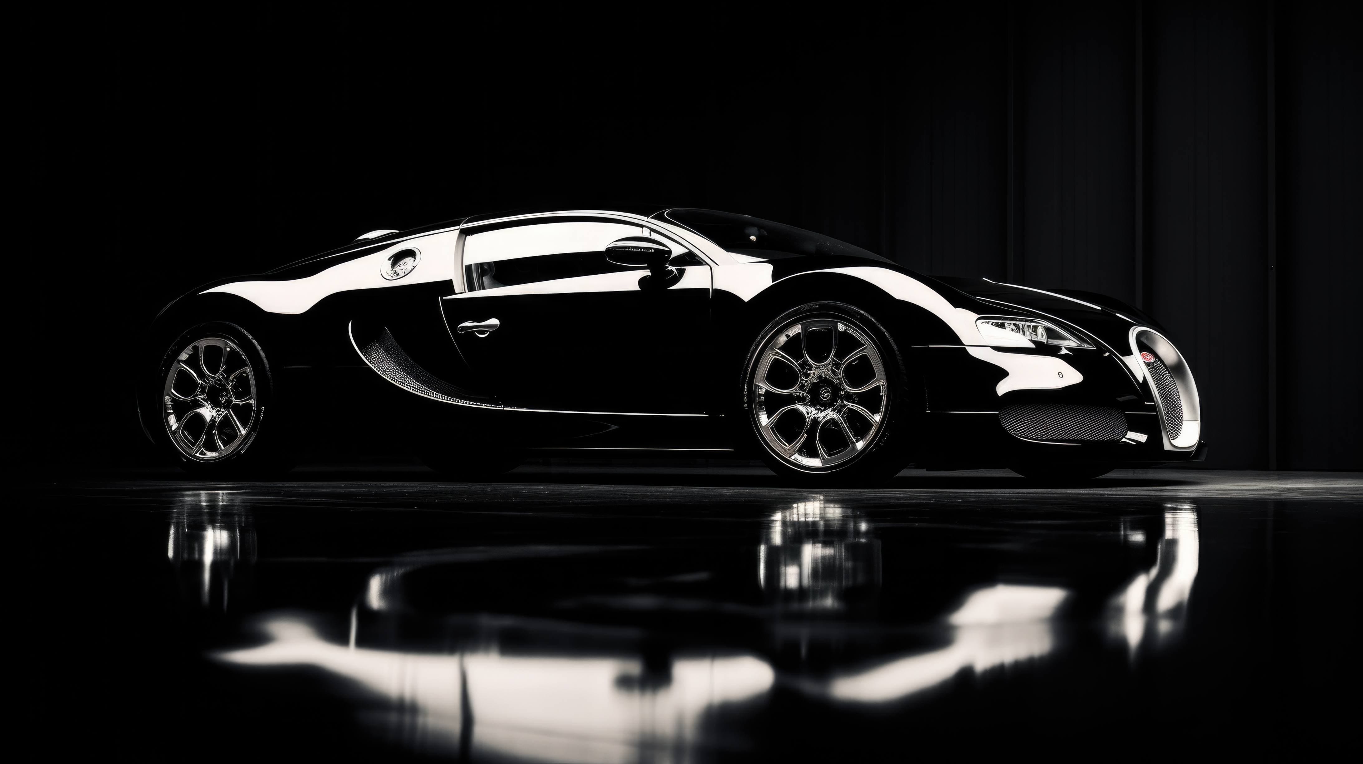4368x2448 Free AI art image of black car wallpaper