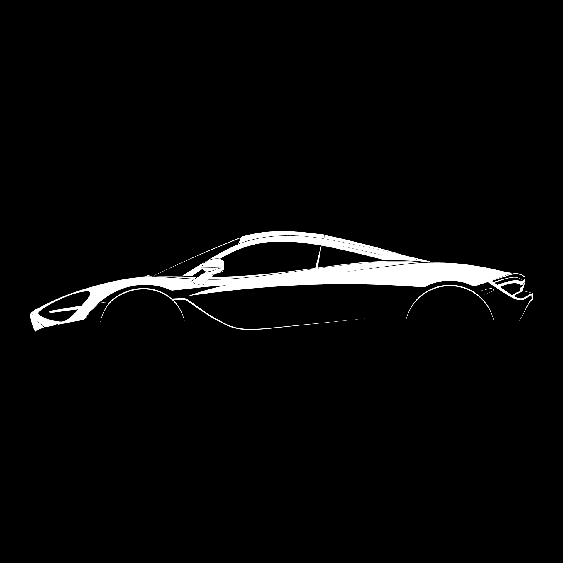 1920x1920 McLaren 720S Silhouette. Car silhouette, Silhouette vector, Silhouette