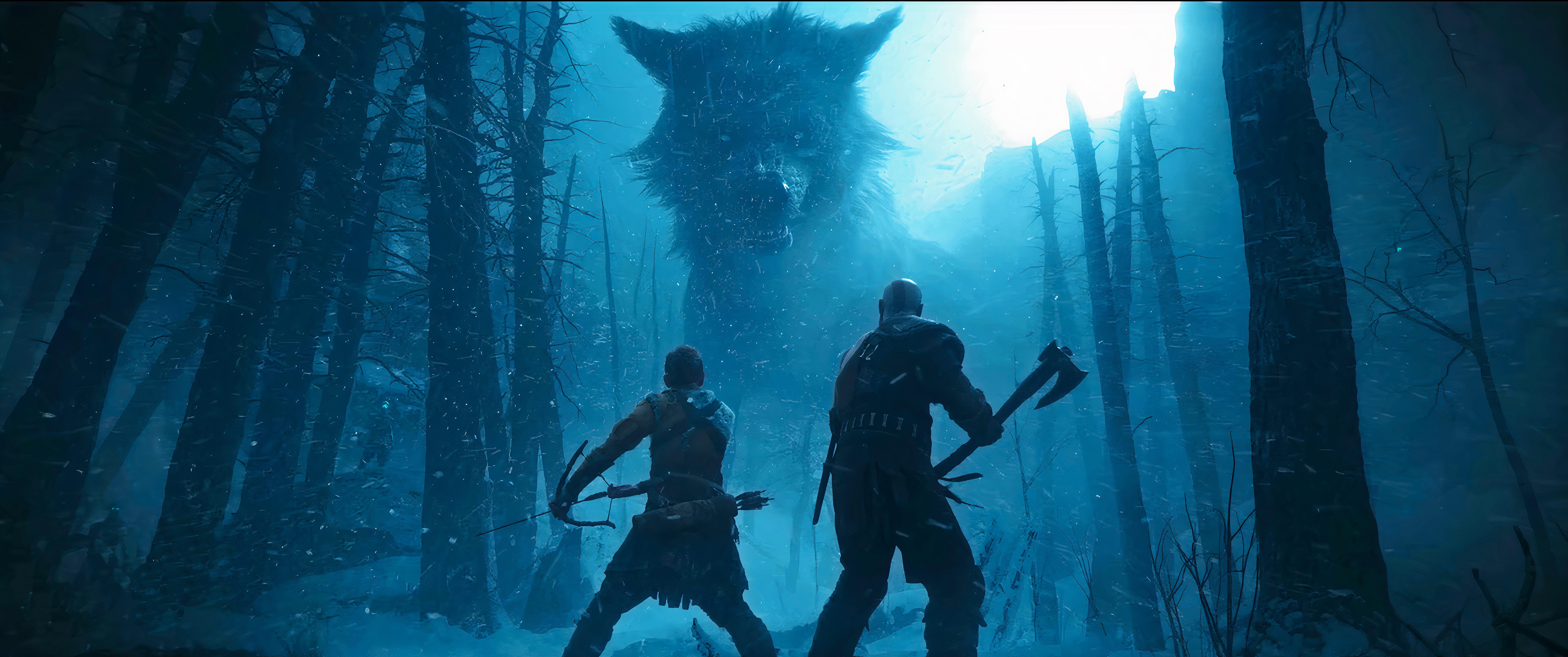 7680x3218 Used my A.I. to enhance this shot from the trailer for a wallpaper, use it on your phone, desktop, etc. Everyone's in focus. Uncompressed file link in comments. Ragnarok is coming fellow