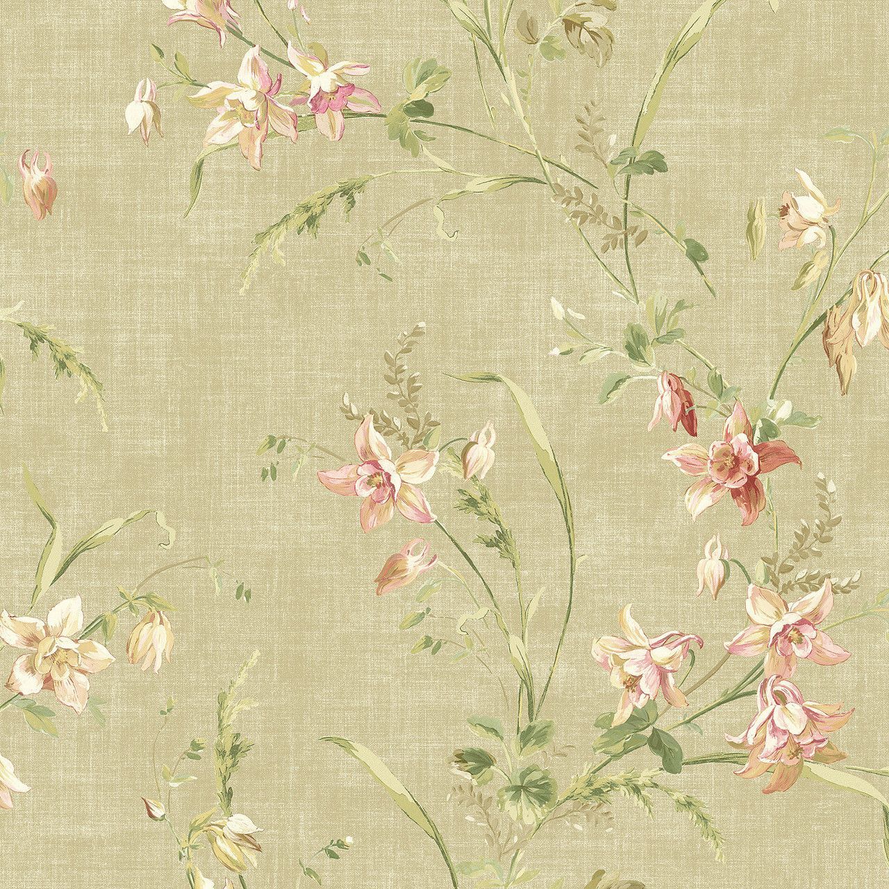 1280x1280 291 71105 Beige Columbine Toss Wallpaper