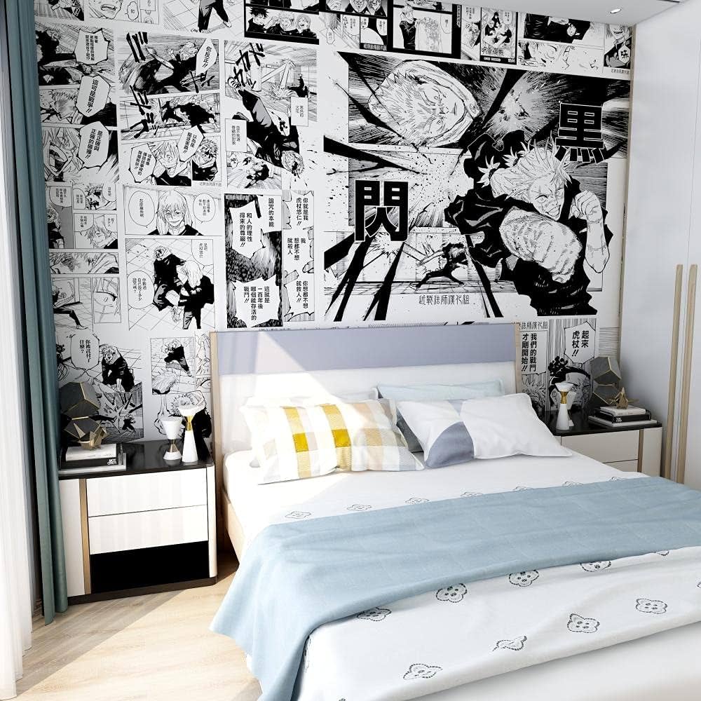 1000x1000 Cartoon Anime Jujutsu Kaisen Wallpaper Study Bedroom Bedside Table Background Wall Cladding Japanese Manga Wallpaper 250 (L) x 175 (H) cm : Amazon.de: DIY & Tools