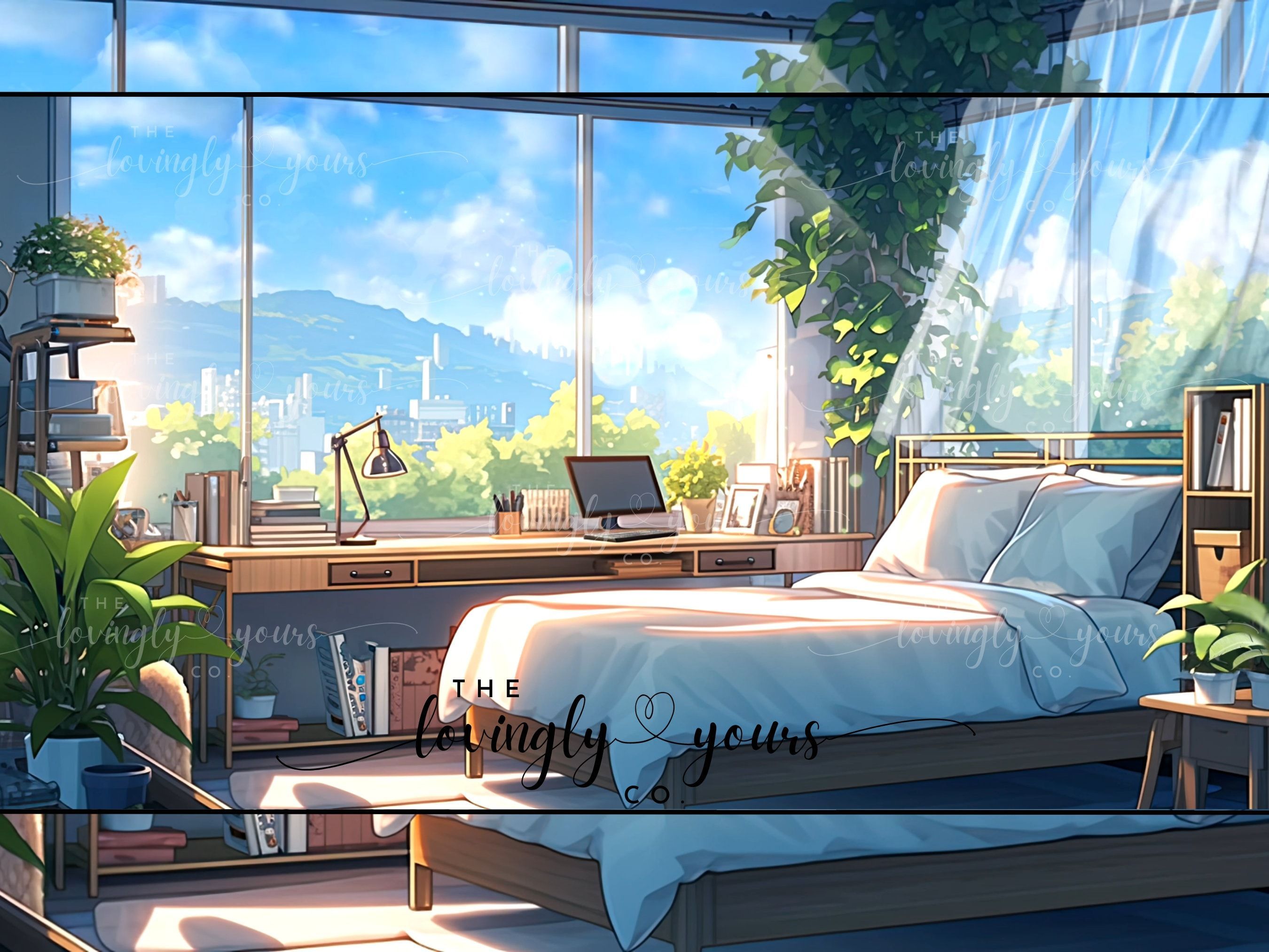 2700x2025 4k Animated Lofi Video Background Cozy Anime Style Study Room