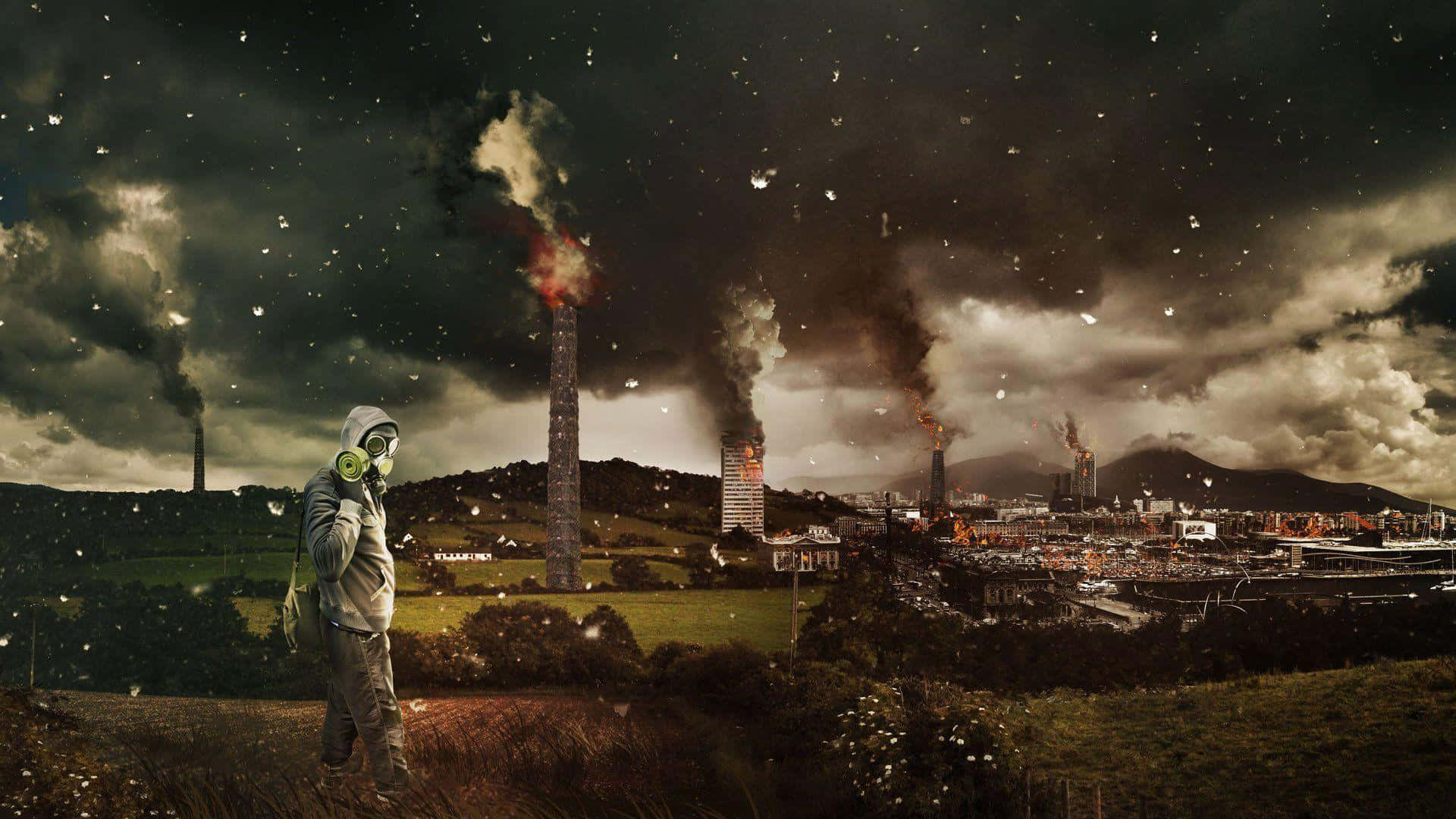 1920x1080 Download Burning City Background