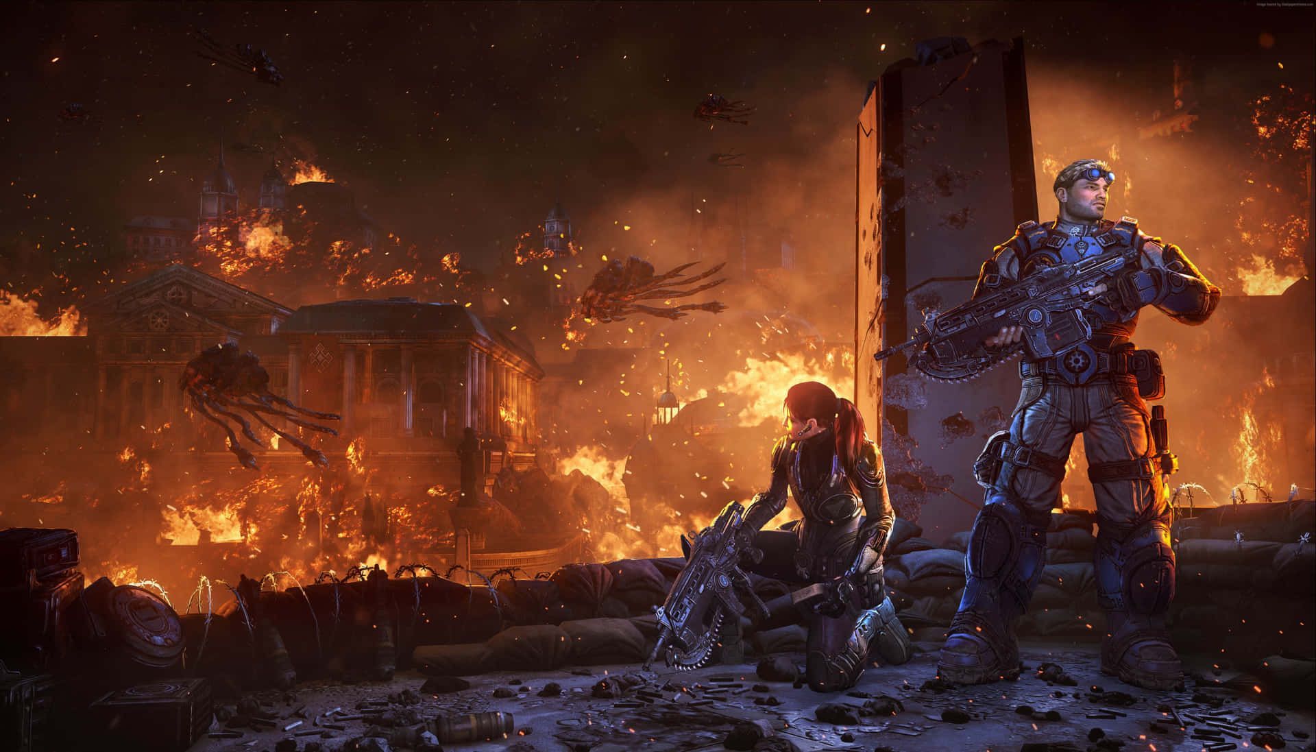 1920x1097 Download Burning City Background